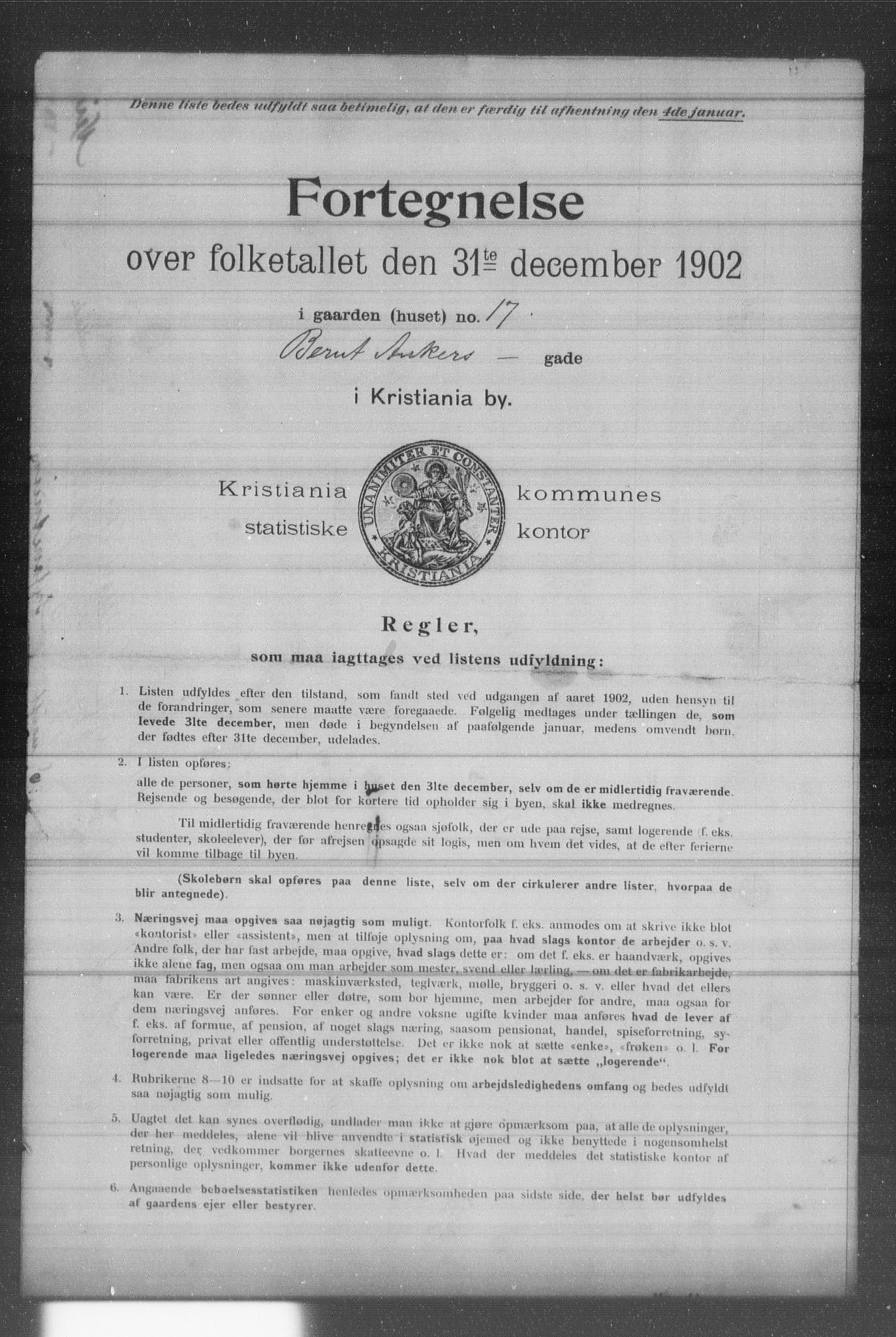 OBA, Kommunal folketelling 31.12.1902 for Kristiania kjøpstad, 1902, s. 950