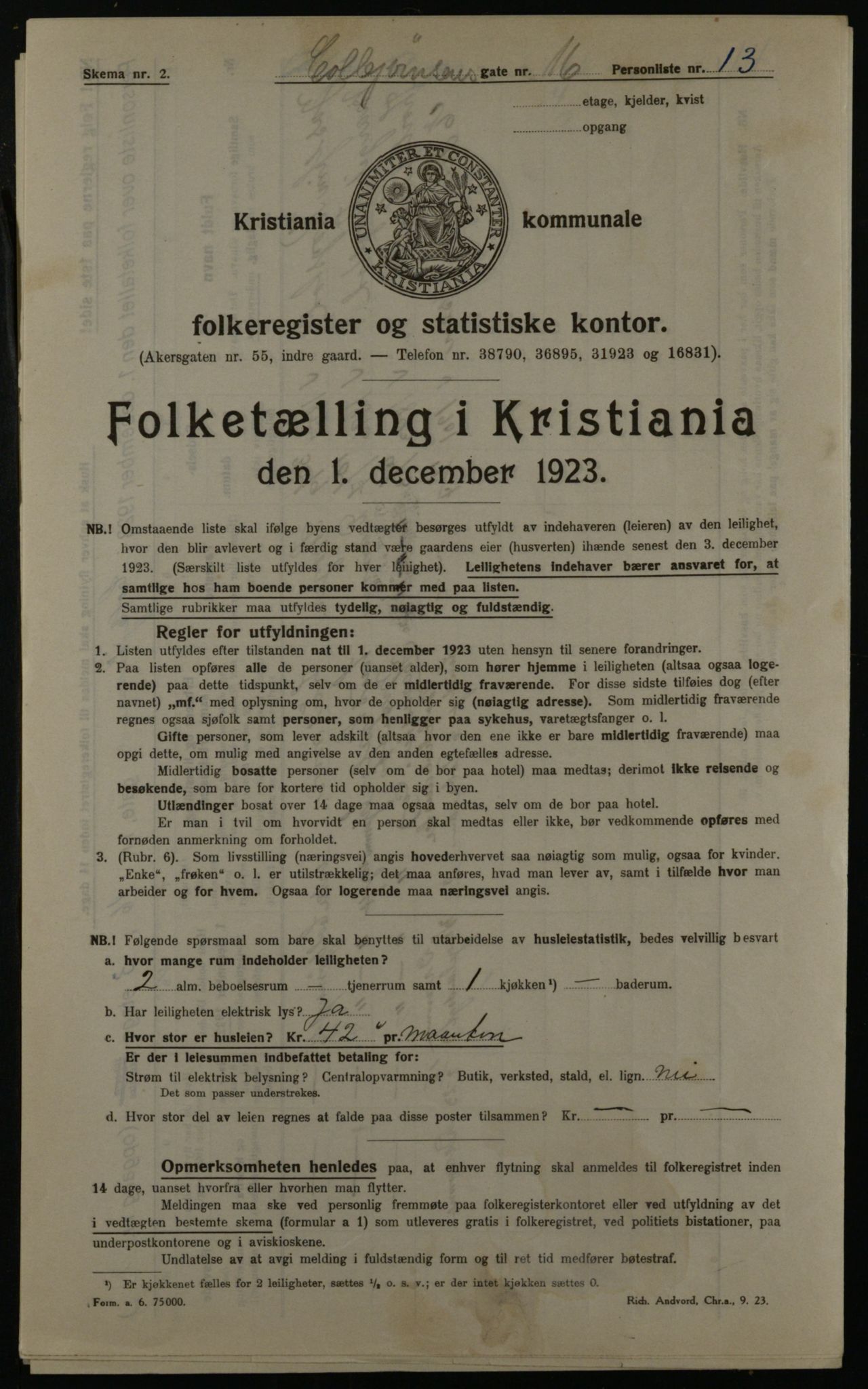 OBA, Kommunal folketelling 1.12.1923 for Kristiania, 1923, s. 14741