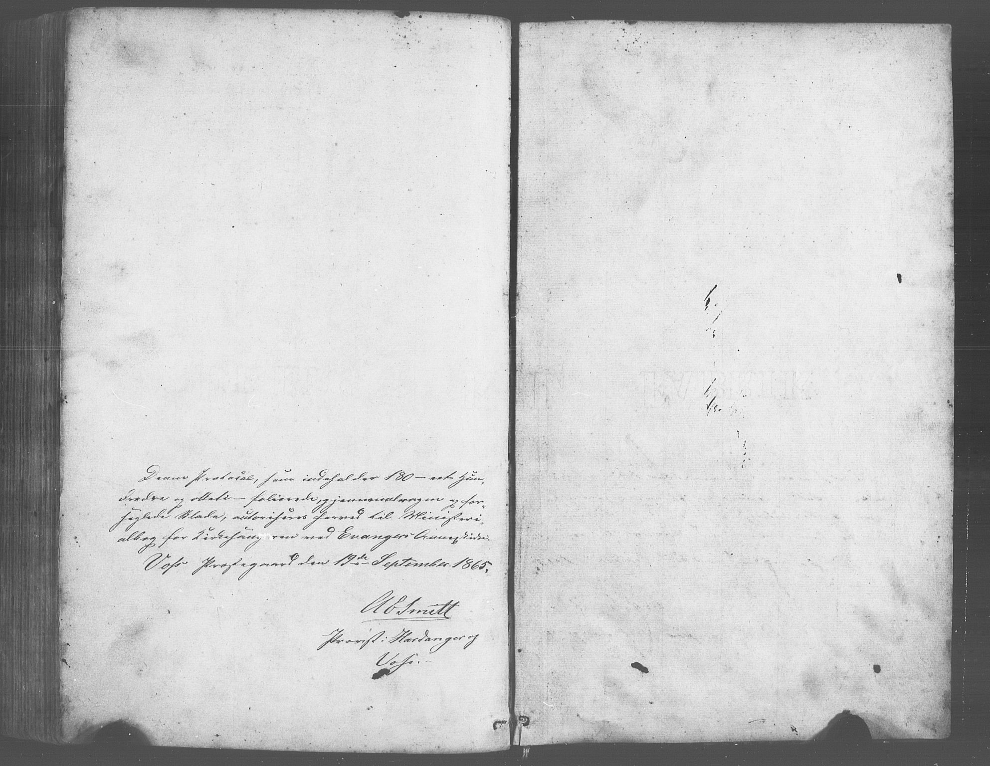 Evanger sokneprestembete, AV/SAB-A-99924: Klokkerbok nr. A 2, 1863-1879