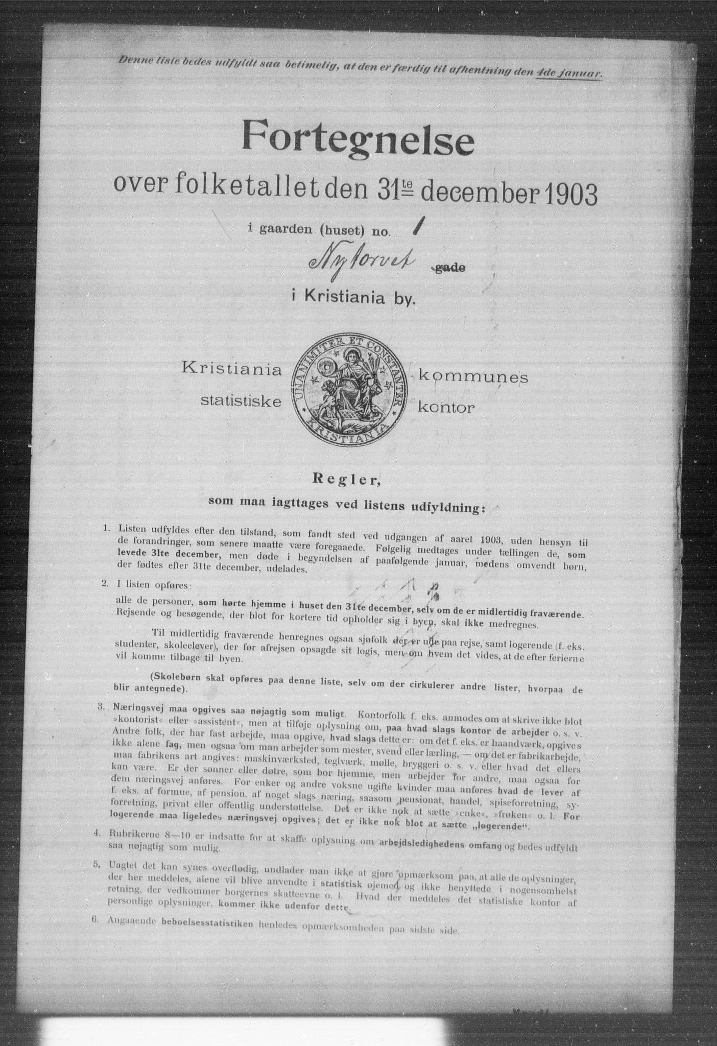 OBA, Kommunal folketelling 31.12.1903 for Kristiania kjøpstad, 1903, s. 14459