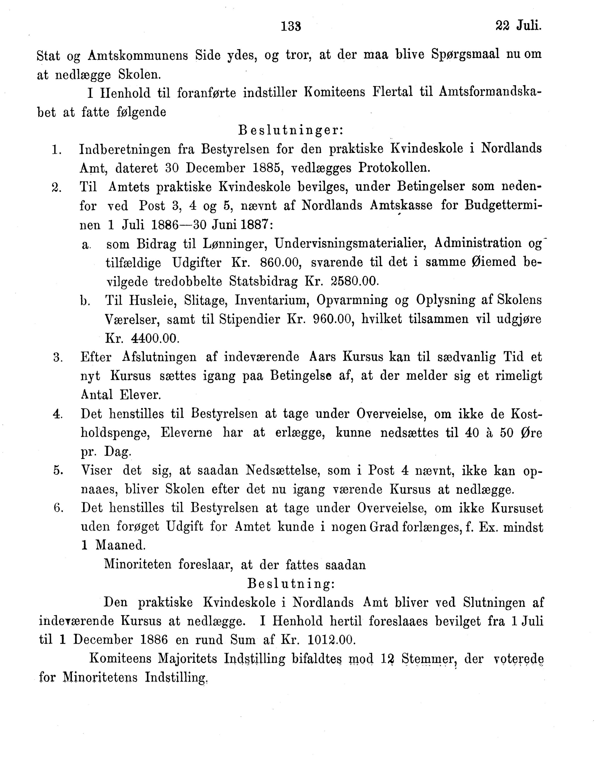 Nordland Fylkeskommune. Fylkestinget, AIN/NFK-17/176/A/Ac/L0015: Fylkestingsforhandlinger 1886-1890, 1886-1890