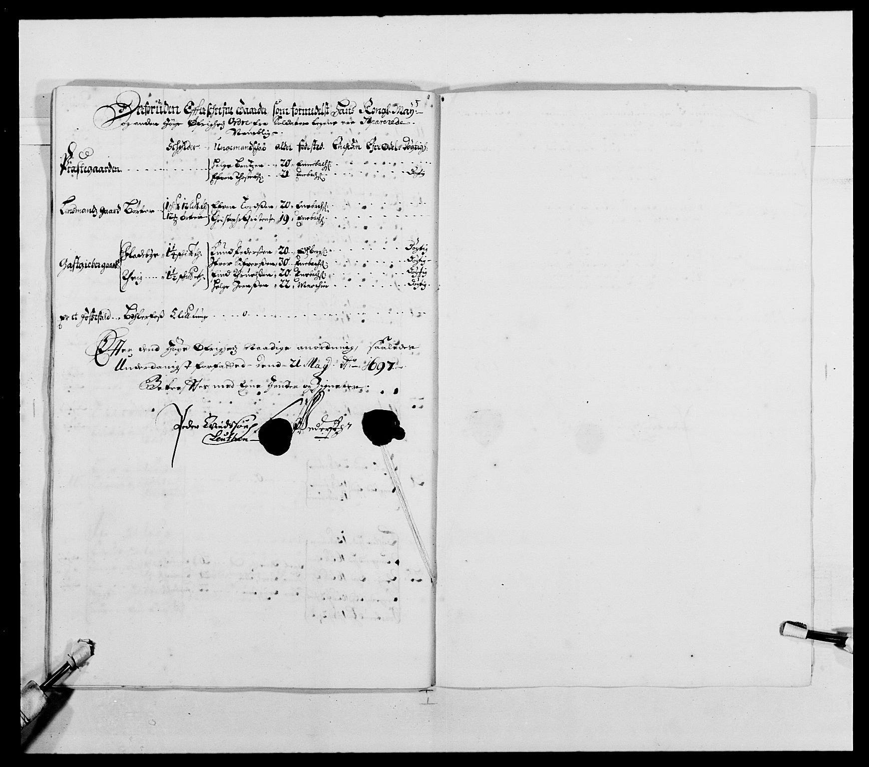 Kommanderende general (KG I) med Det norske krigsdirektorium, RA/EA-5419/E/Ea/L0485: Akershusiske regiment, 1697-1706, s. 90