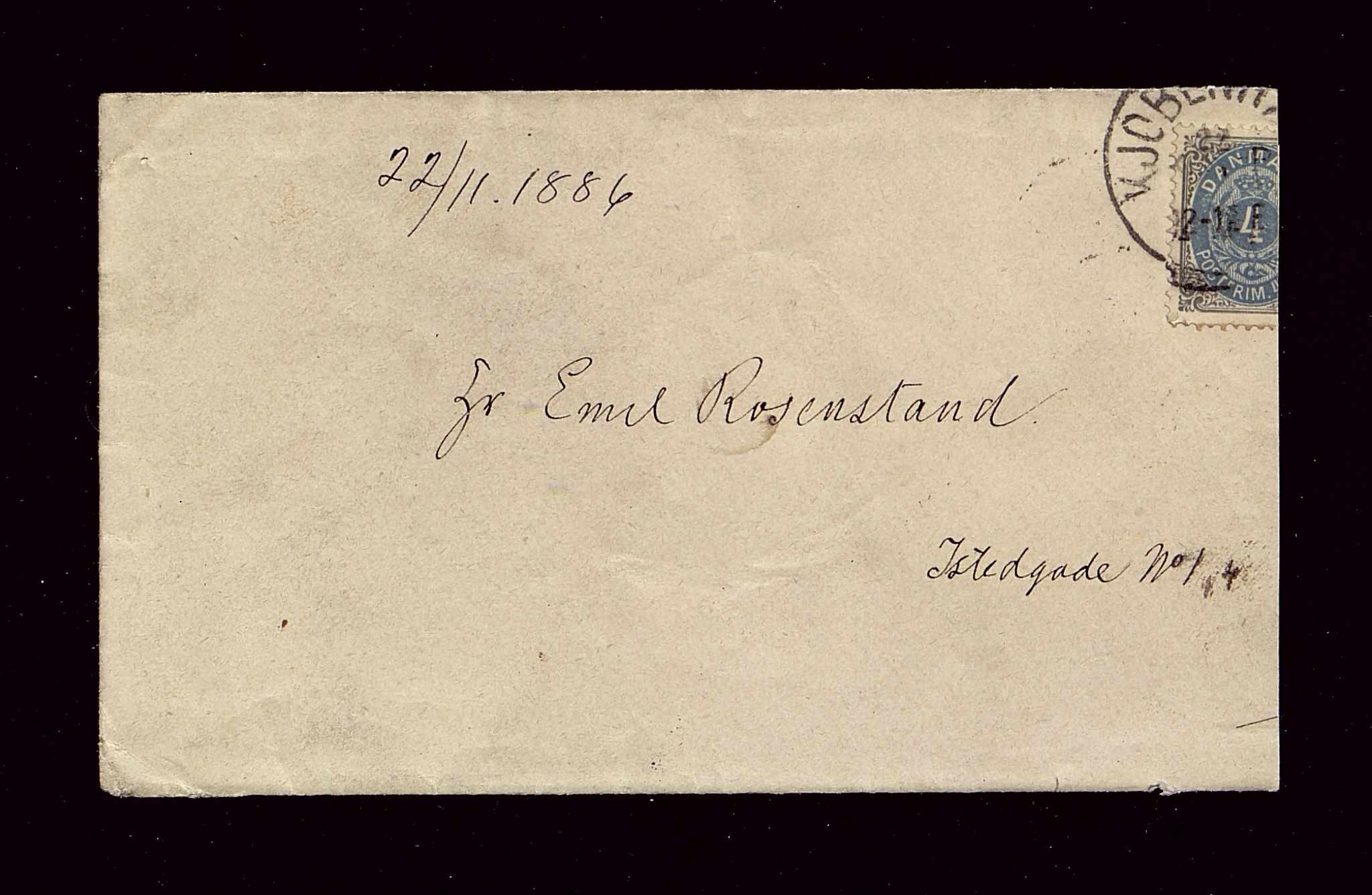 Øvre Amla, gnr. 106, VLFK/SFF-2013149/E/Eb/L0001/0028: Autografer utenlandske / Muller, Carl Ludvig (1809-1891. Dansk numismatiker og arkeolog), 1886