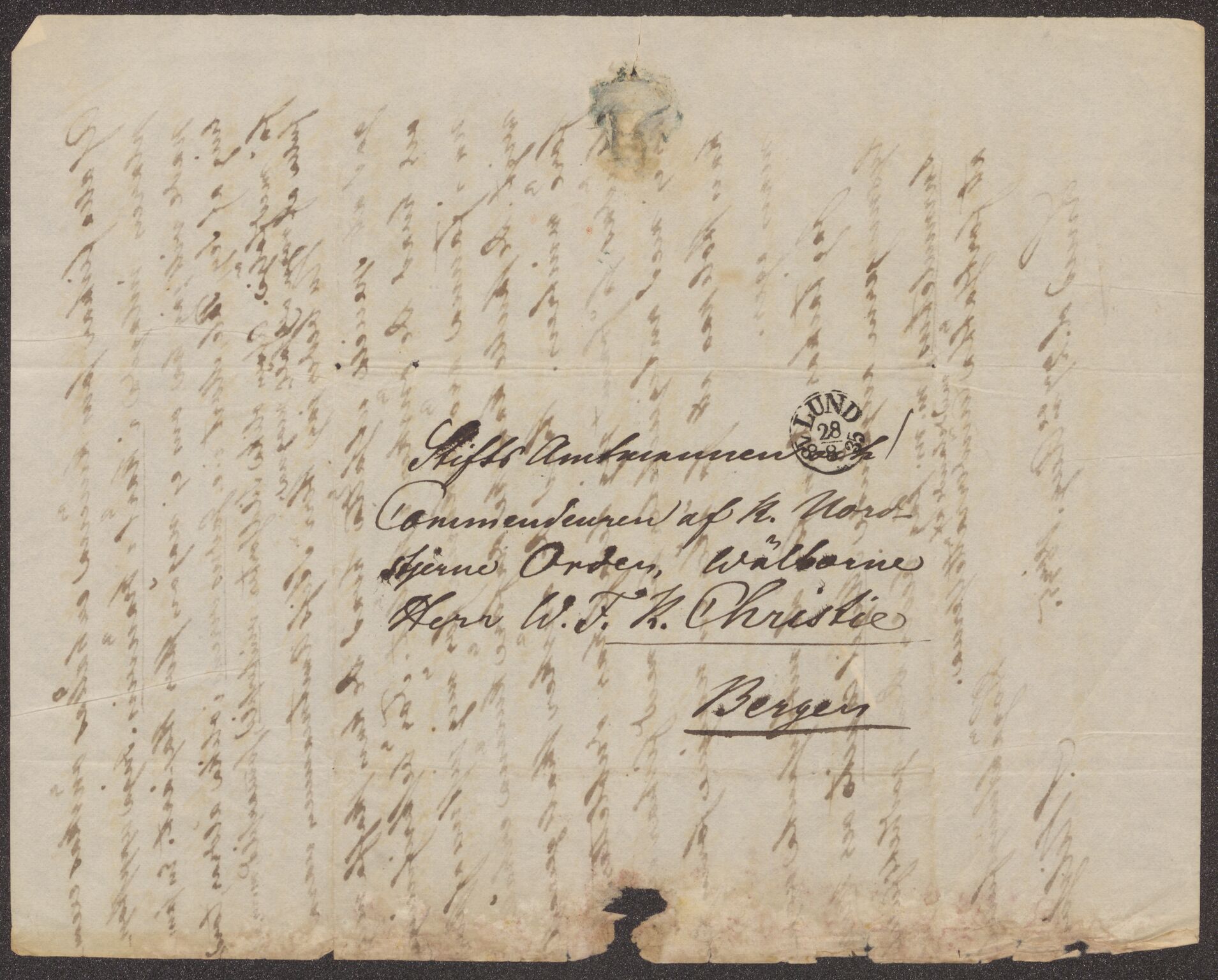 Bergens Museum, UMB/A007/D/Da/L0007/0003: Innkommende brev 1834 - 1835 / Innkommende brev 1835, 1835