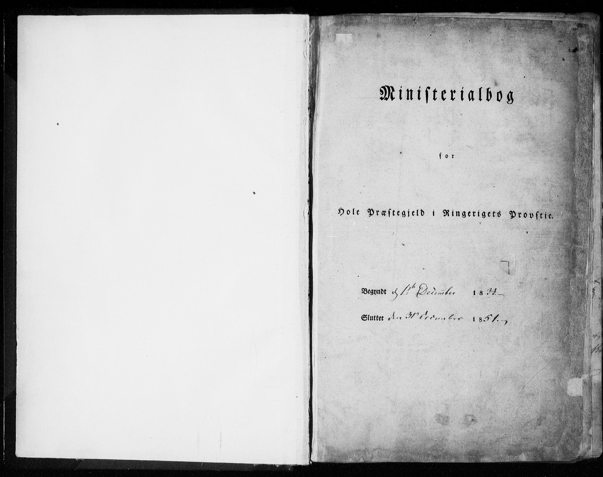 Hole kirkebøker, SAKO/A-228/F/Fa/L0005: Ministerialbok nr. I 5, 1833-1851