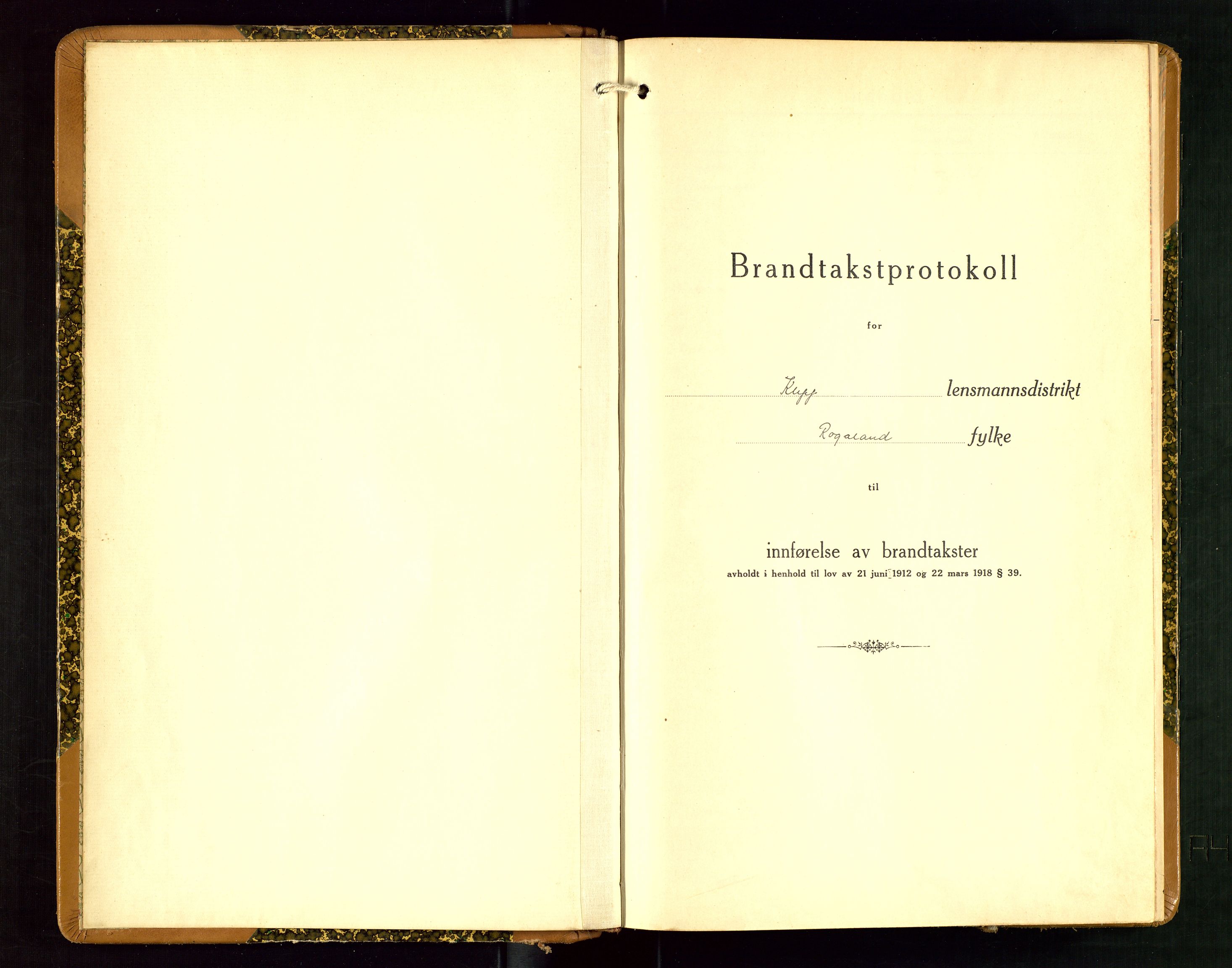 Klepp lensmannskontor, AV/SAST-A-100163/Goc/L0012: "Brandtakstprotokoll" m/register, 1929-1933