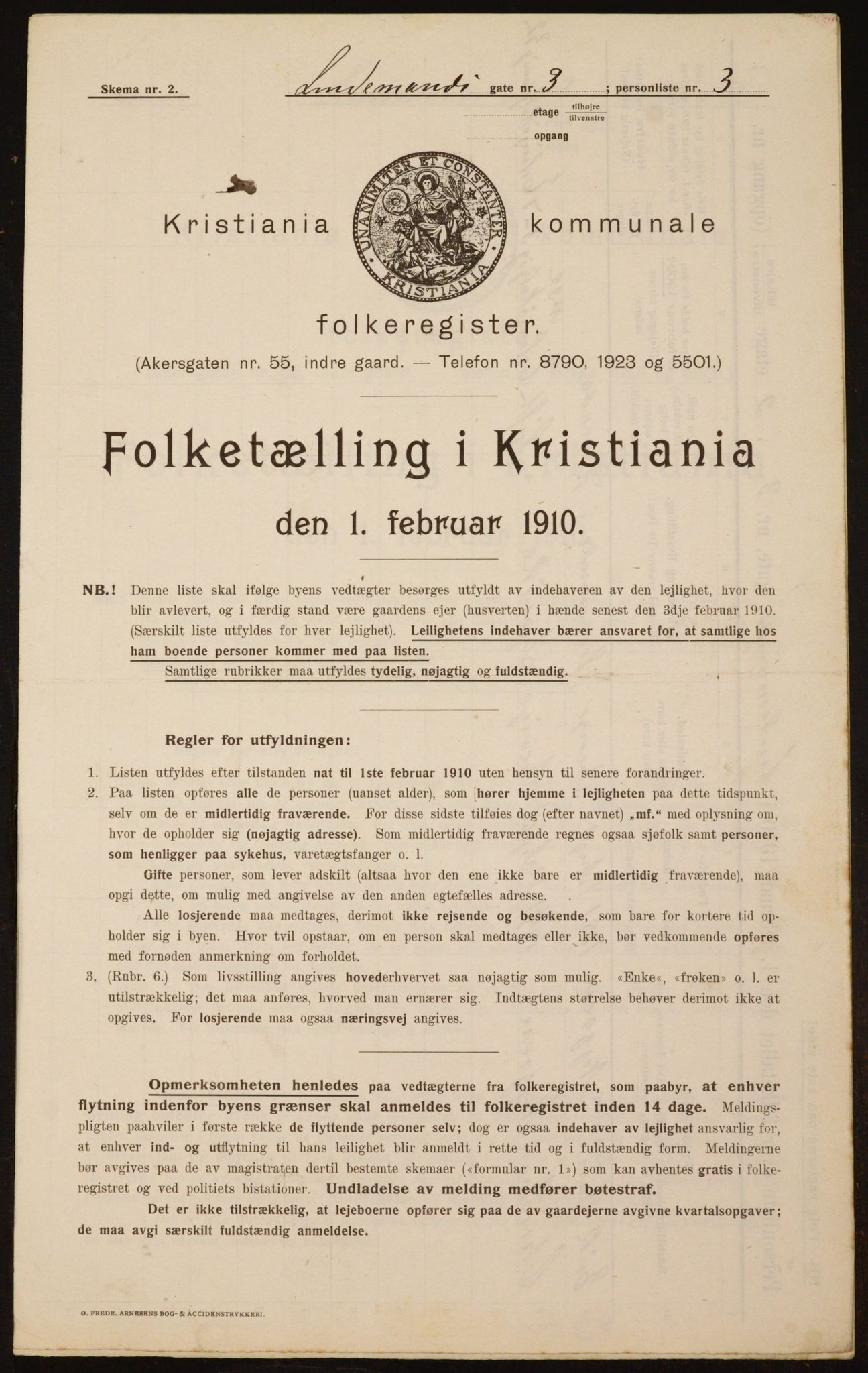 OBA, Kommunal folketelling 1.2.1910 for Kristiania, 1910, s. 55655