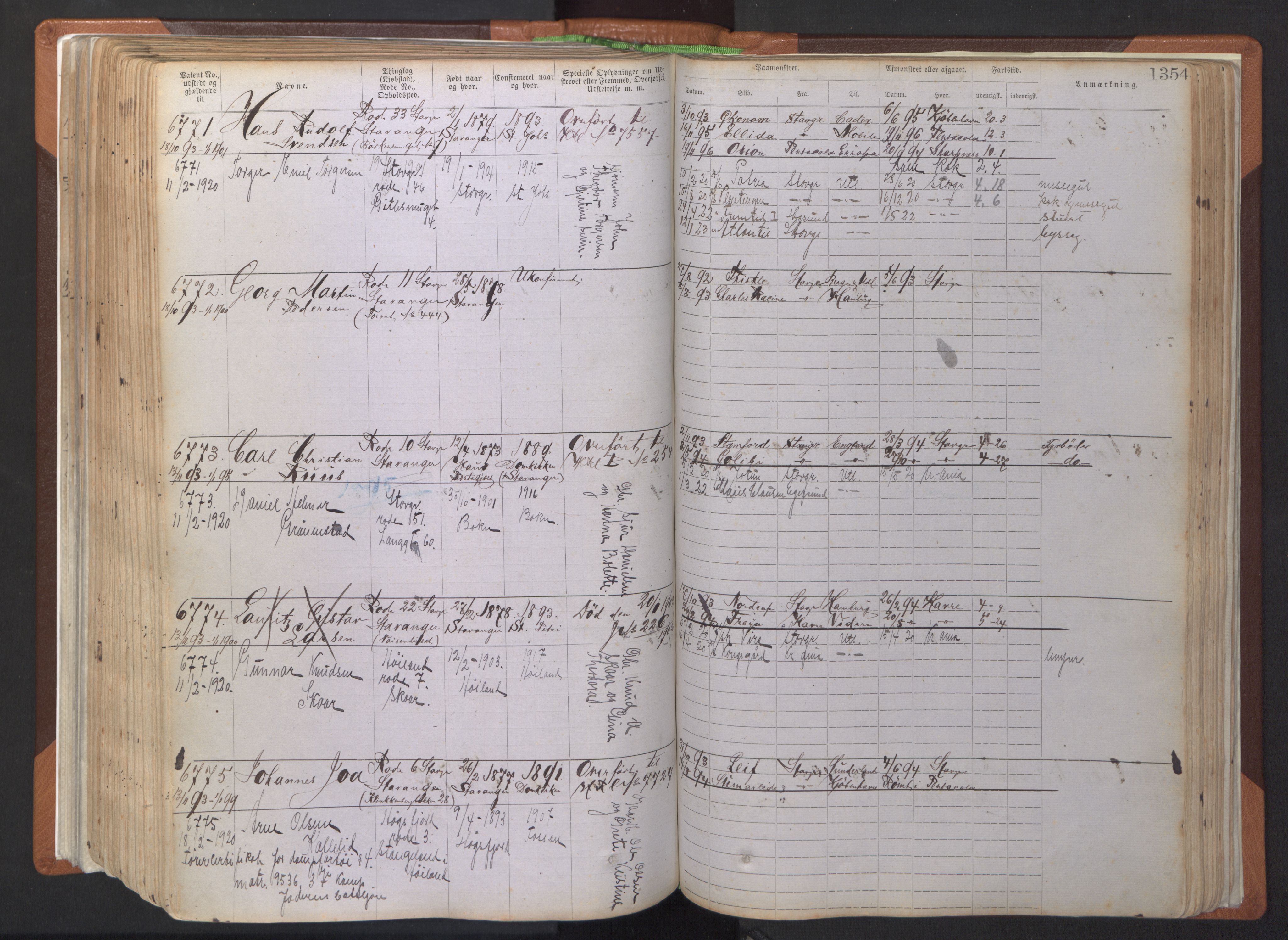 Stavanger sjømannskontor, AV/SAST-A-102006/F/Ff/L0007: Annotasjonsrulle, patentnr. 5506-7180, 1887-1900, s. 259