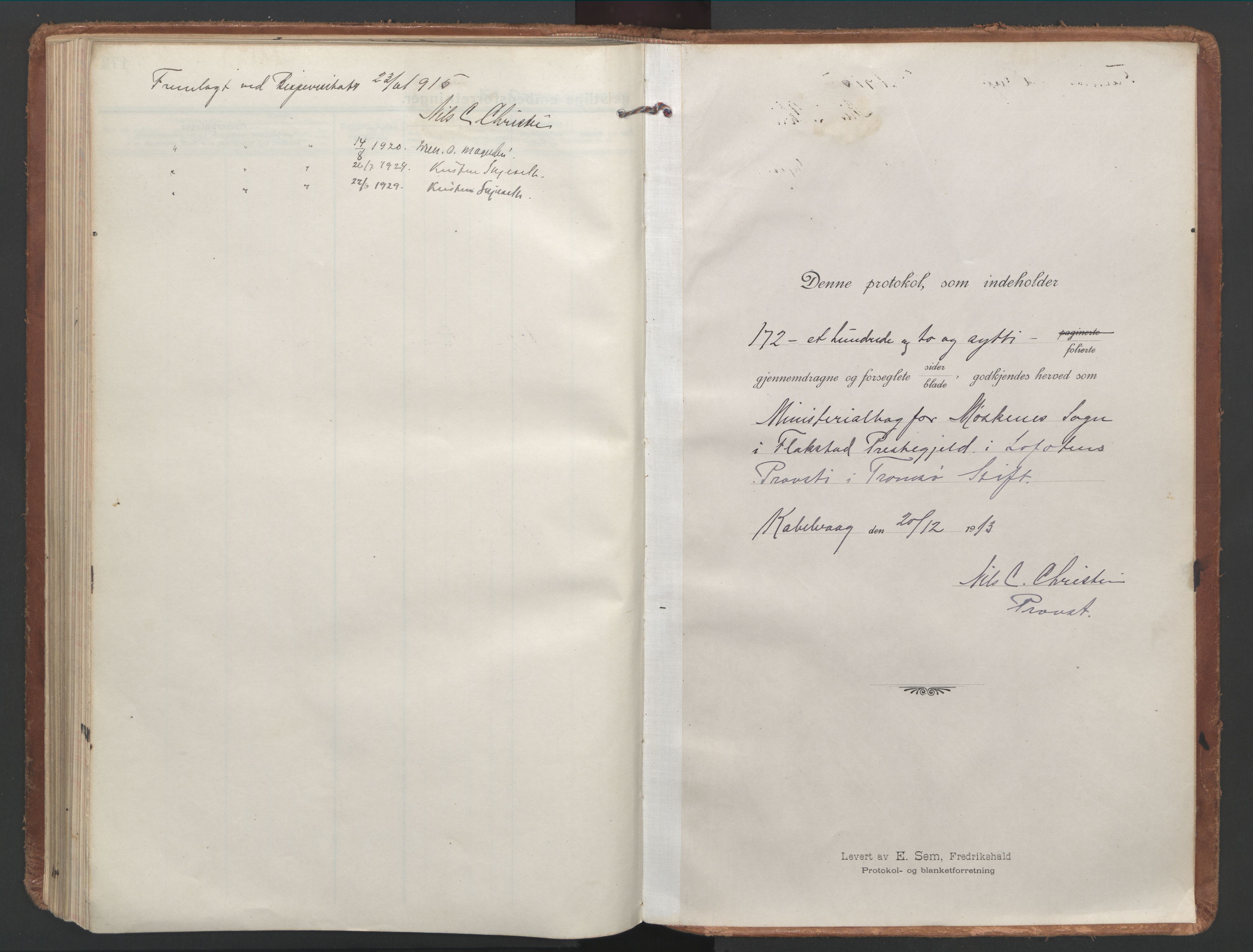 Ministerialprotokoller, klokkerbøker og fødselsregistre - Nordland, AV/SAT-A-1459/886/L1222: Ministerialbok nr. 886A04, 1914-1926