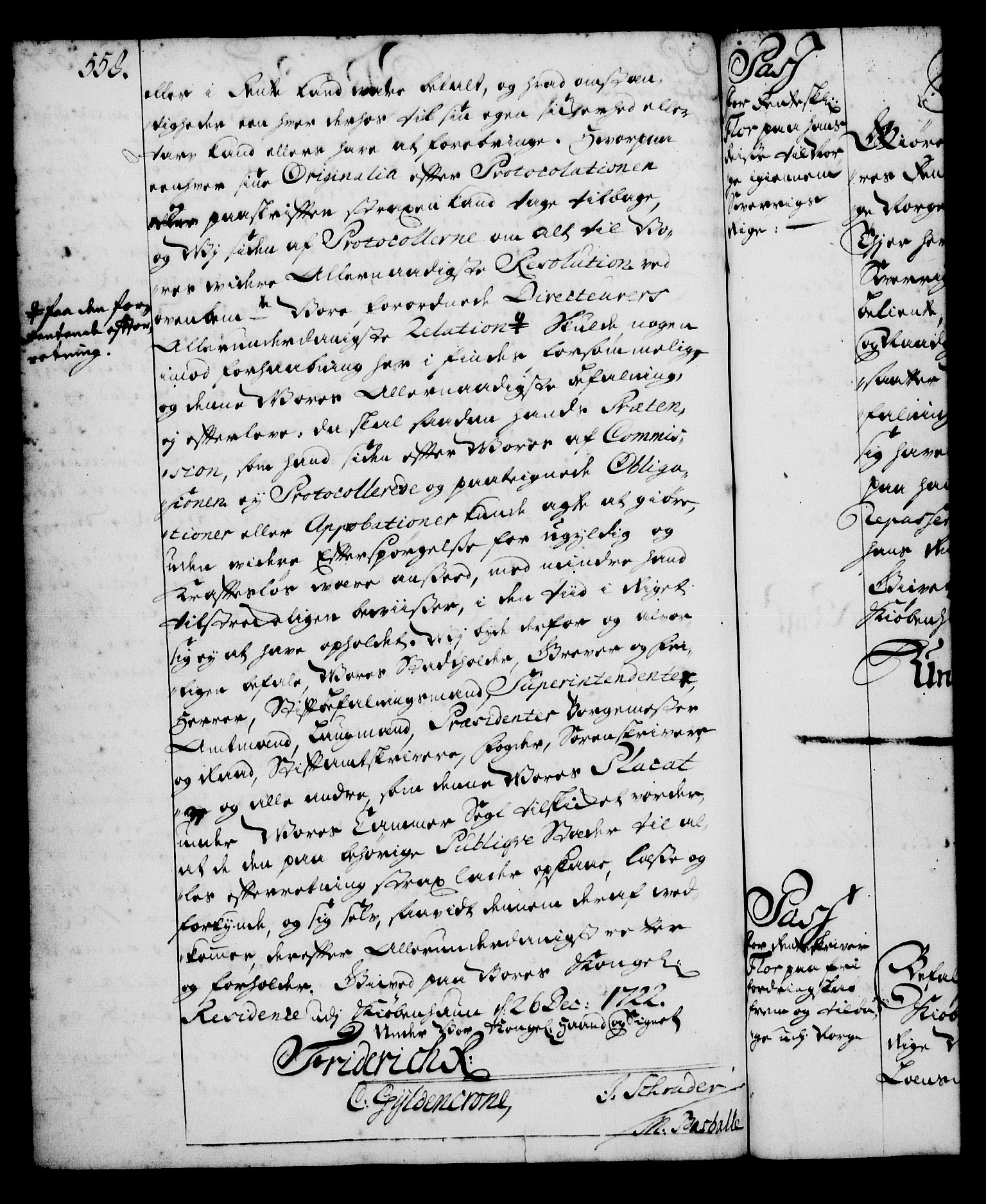 Rentekammeret, Kammerkanselliet, RA/EA-3111/G/Gg/Gga/L0001: Norsk ekspedisjonsprotokoll med register (merket RK 53.1), 1720-1723, s. 558