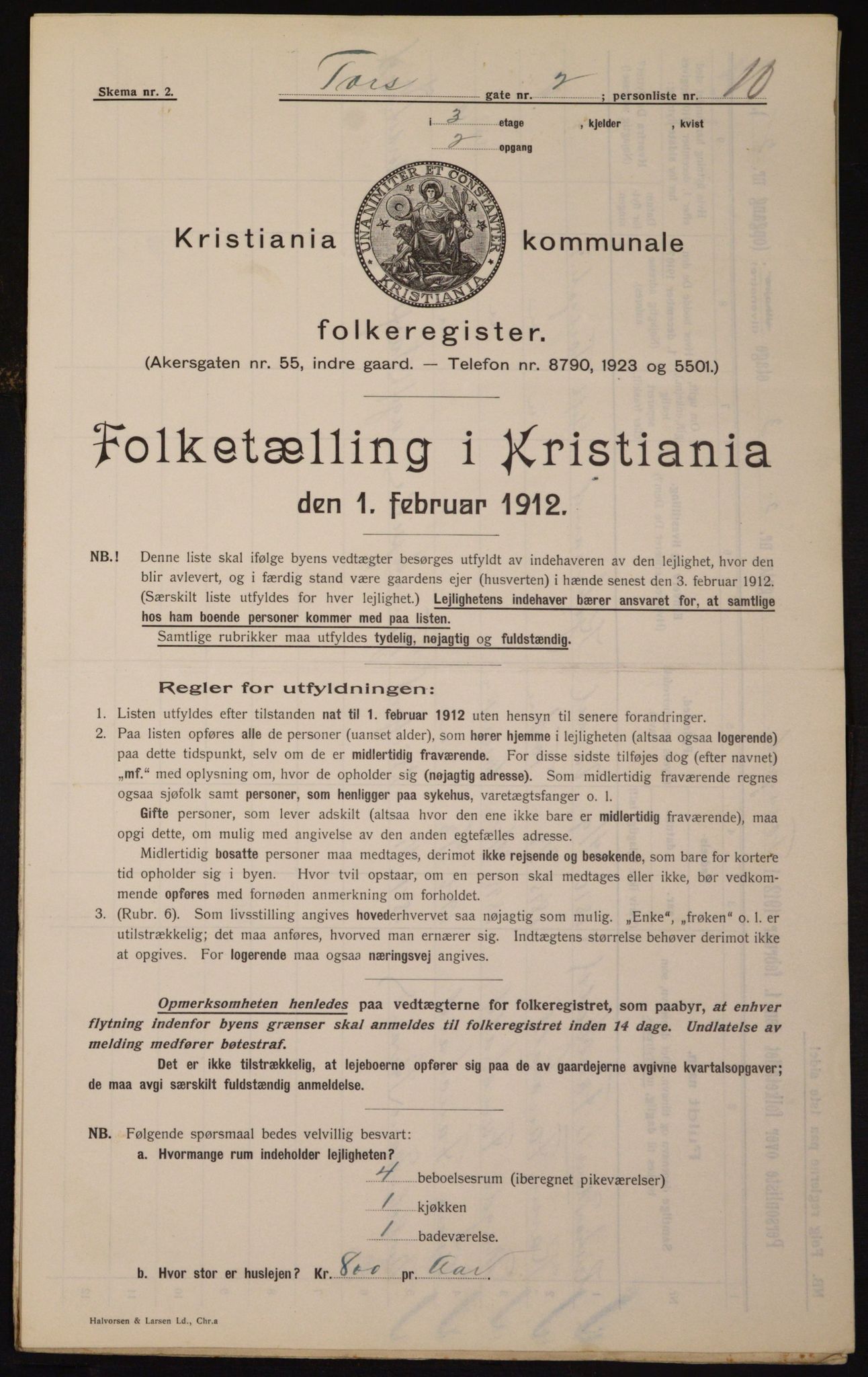 OBA, Kommunal folketelling 1.2.1912 for Kristiania, 1912, s. 114325