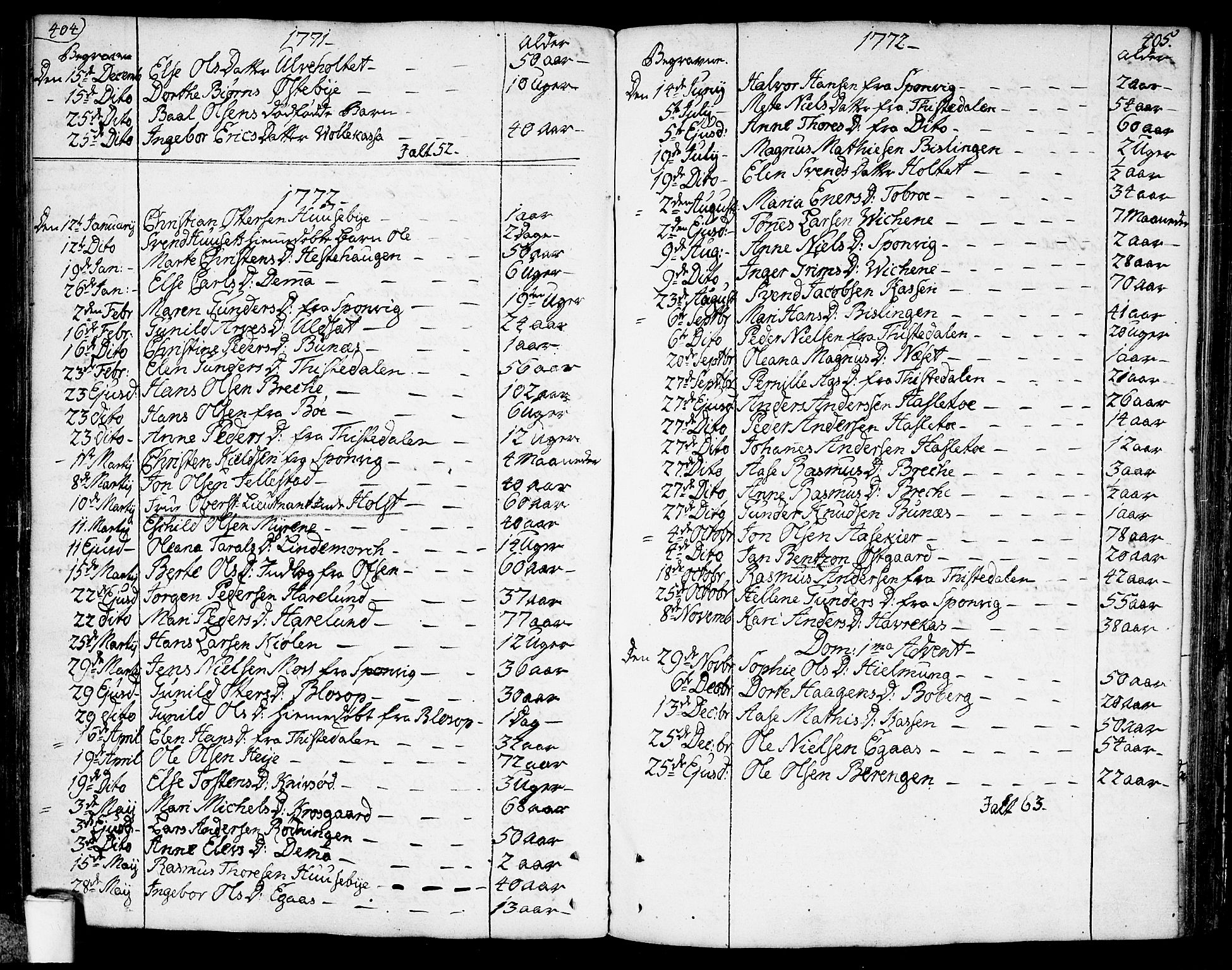 Berg prestekontor Kirkebøker, AV/SAO-A-10902/F/Fa/L0001: Ministerialbok nr. I 1, 1770-1814, s. 404-405