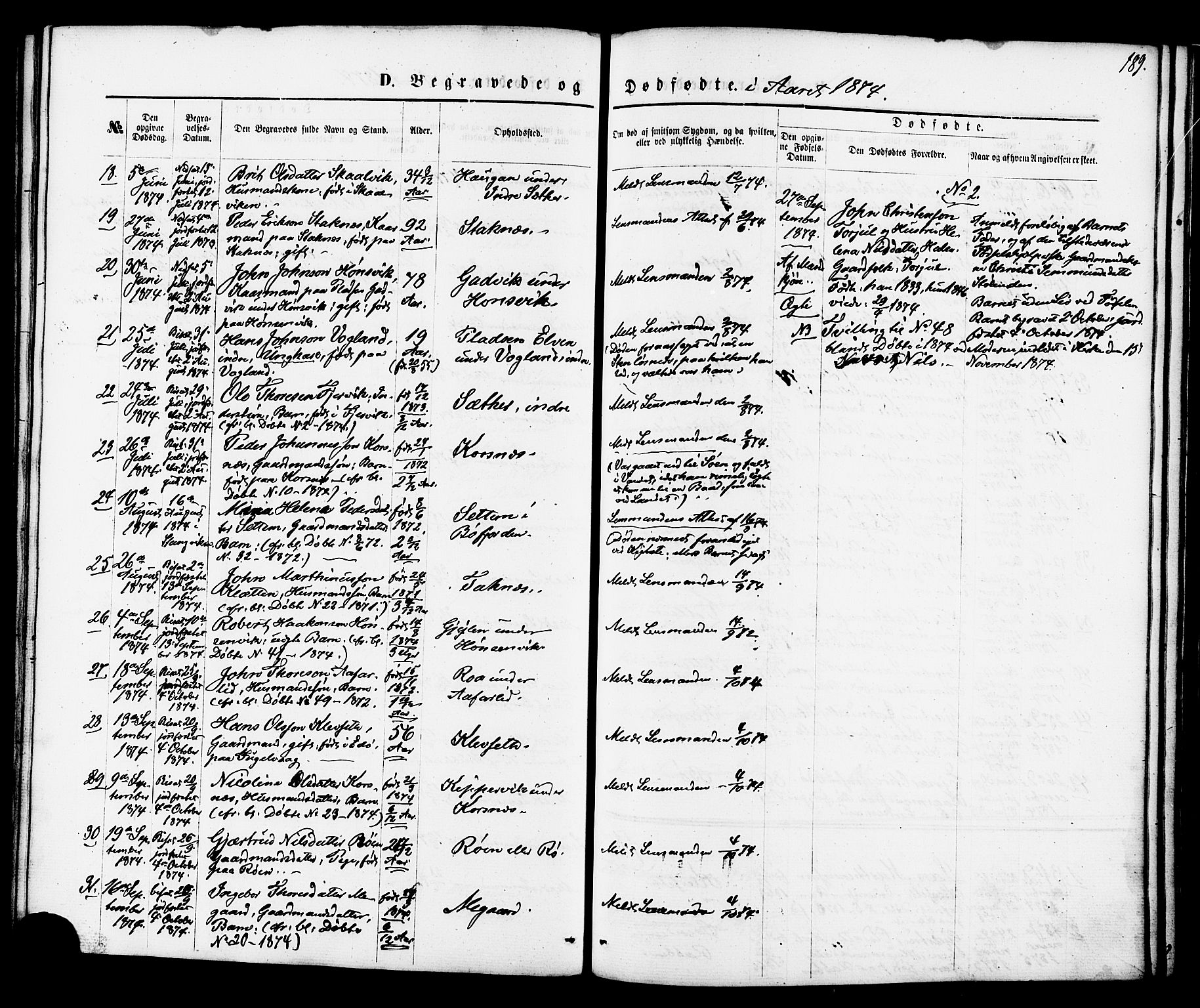 Ministerialprotokoller, klokkerbøker og fødselsregistre - Møre og Romsdal, AV/SAT-A-1454/576/L0884: Ministerialbok nr. 576A02, 1865-1879, s. 189