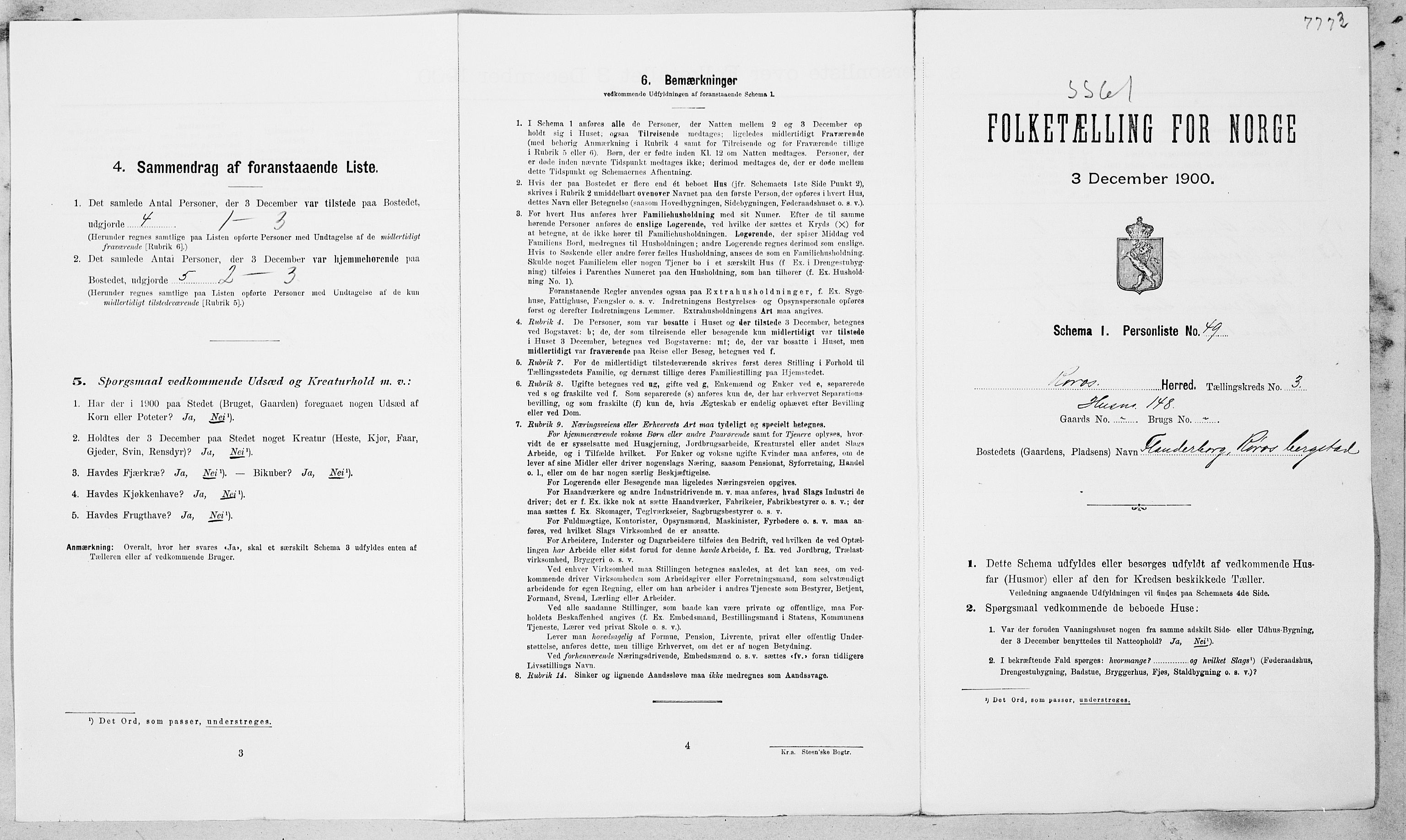 SAT, Folketelling 1900 for 1640 Røros herred, 1900, s. 364