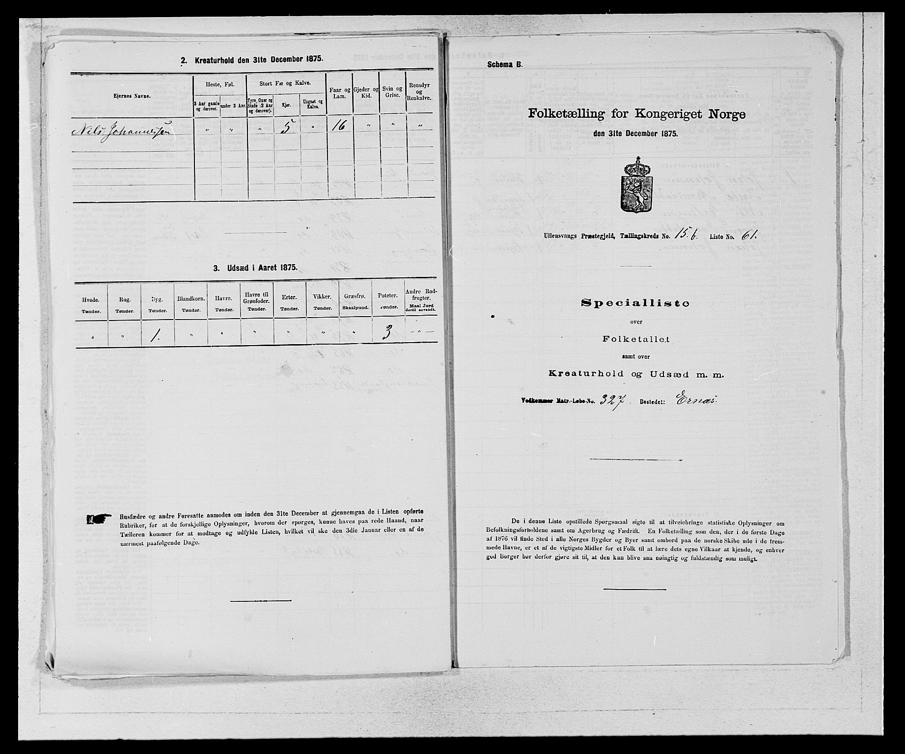 SAB, Folketelling 1875 for 1230P Ullensvang prestegjeld, 1875, s. 1584