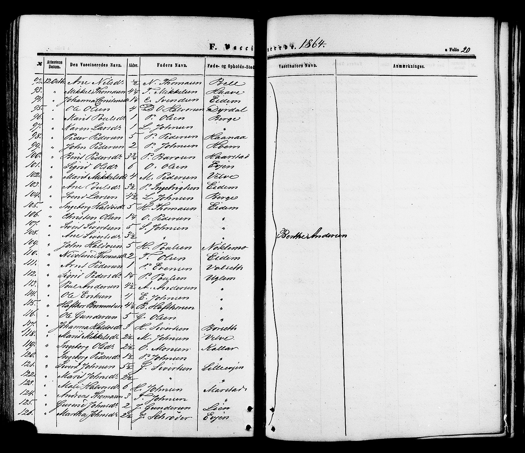 Ministerialprotokoller, klokkerbøker og fødselsregistre - Sør-Trøndelag, SAT/A-1456/695/L1147: Ministerialbok nr. 695A07, 1860-1877, s. 20