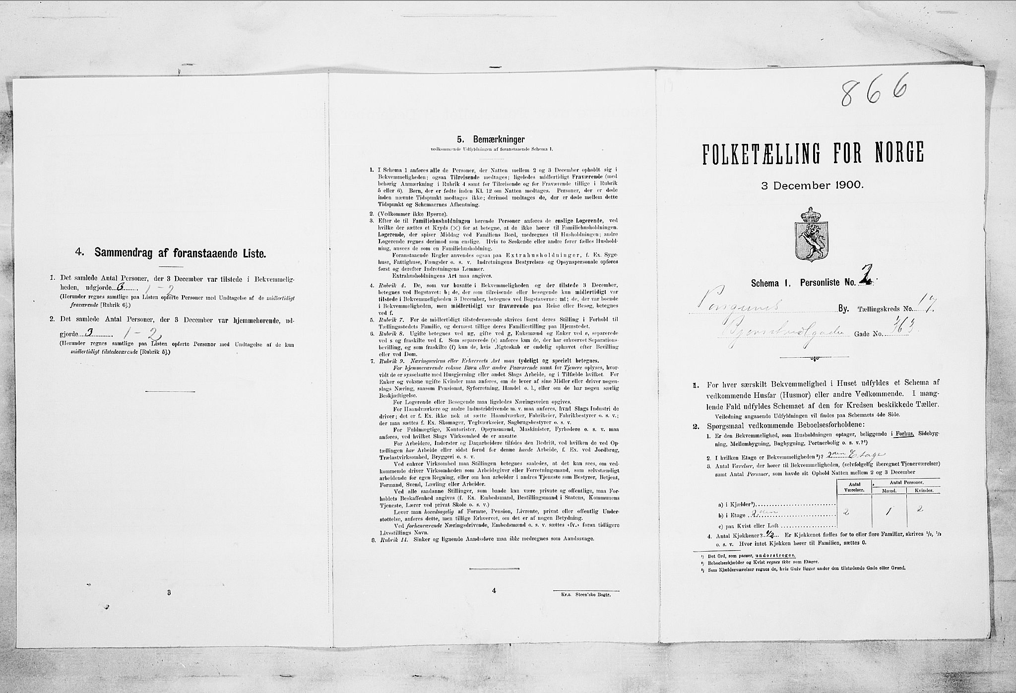 SAKO, Folketelling 1900 for 0805 Porsgrunn kjøpstad, 1900, s. 3216