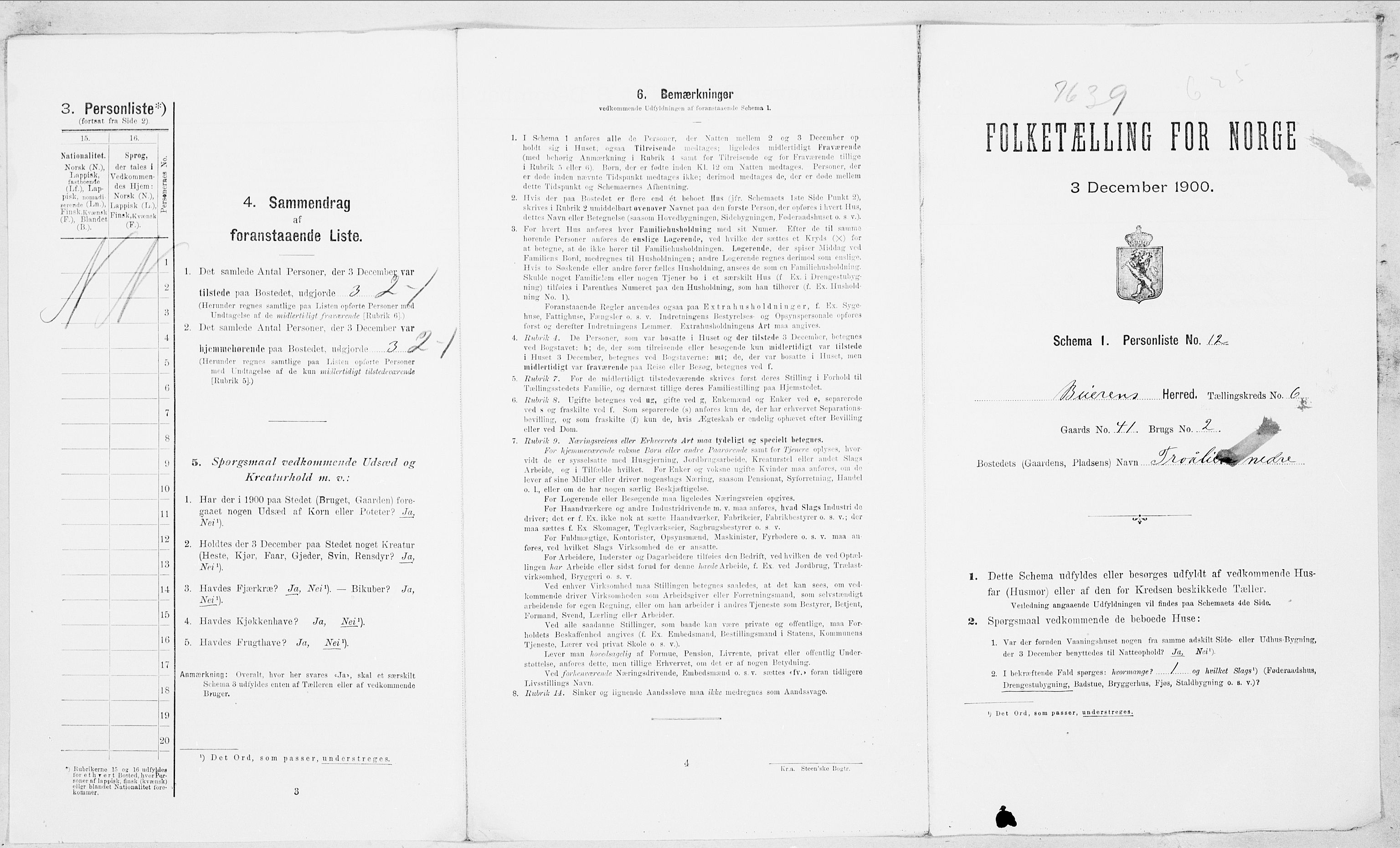 SAT, Folketelling 1900 for 1839 Beiarn herred, 1900, s. 458