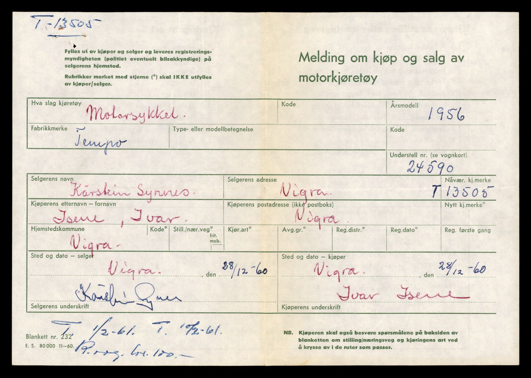 Møre og Romsdal vegkontor - Ålesund trafikkstasjon, AV/SAT-A-4099/F/Fe/L0039: Registreringskort for kjøretøy T 13361 - T 13530, 1927-1998, s. 2570