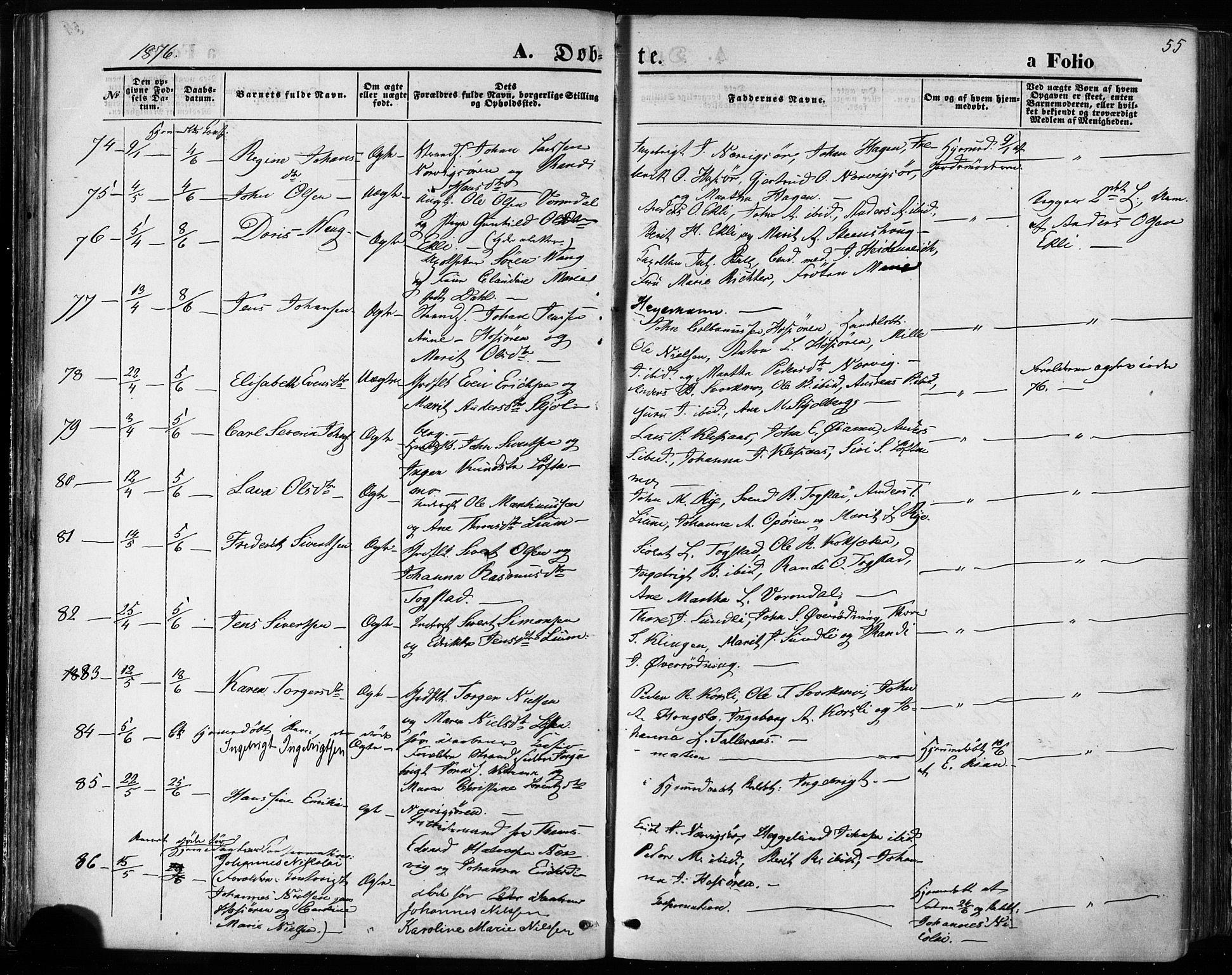 Ministerialprotokoller, klokkerbøker og fødselsregistre - Sør-Trøndelag, AV/SAT-A-1456/668/L0807: Ministerialbok nr. 668A07, 1870-1880, s. 55
