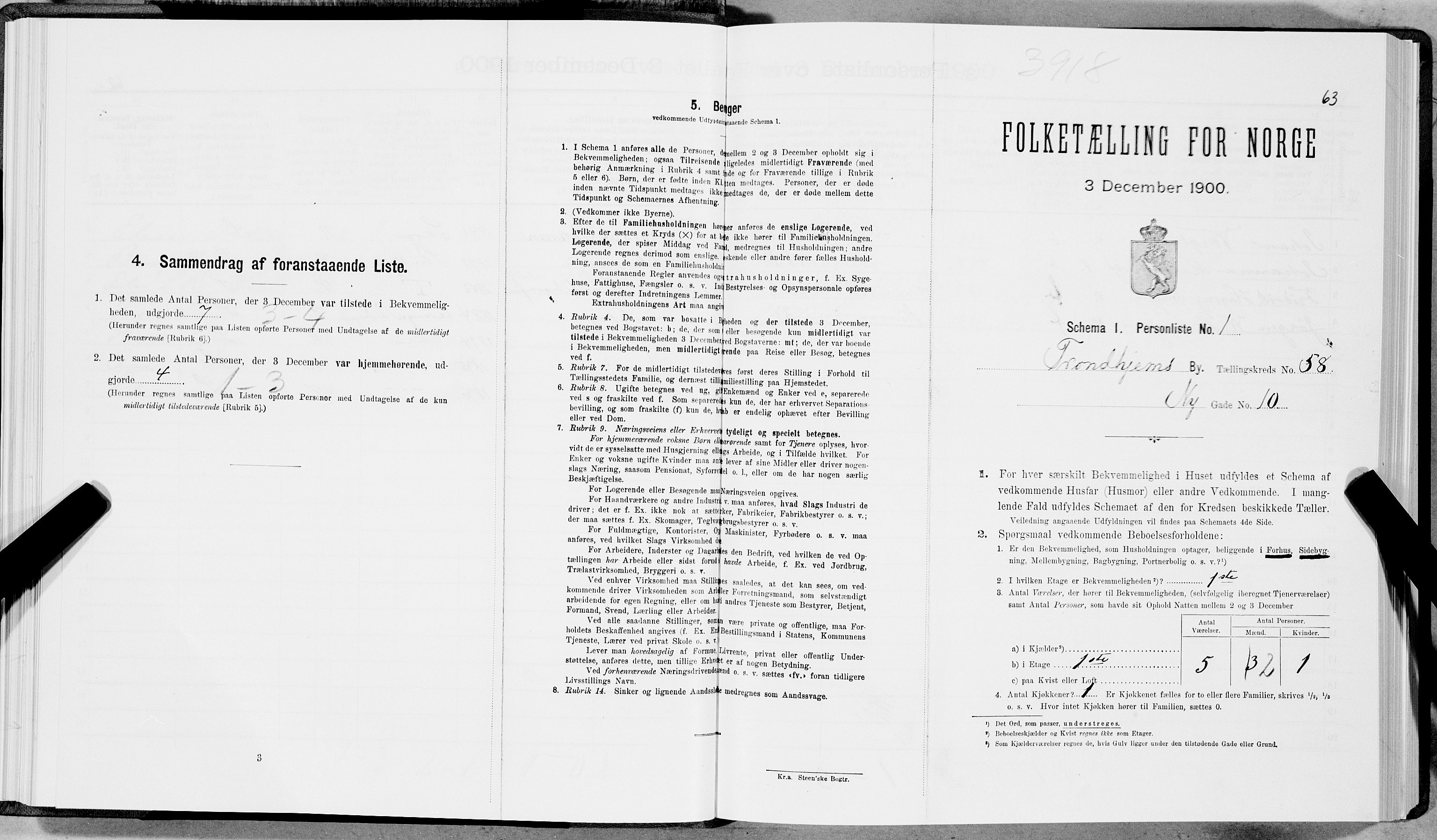 SAT, Folketelling 1900 for 1601 Trondheim kjøpstad, 1900, s. 9957