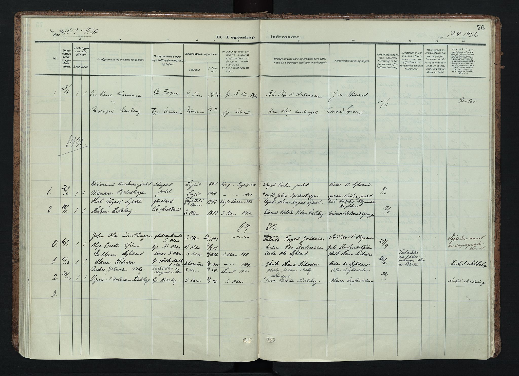 Trysil prestekontor, AV/SAH-PREST-046/H/Ha/Haa/L0016: Ministerialbok nr. 16, 1913-1946, s. 76