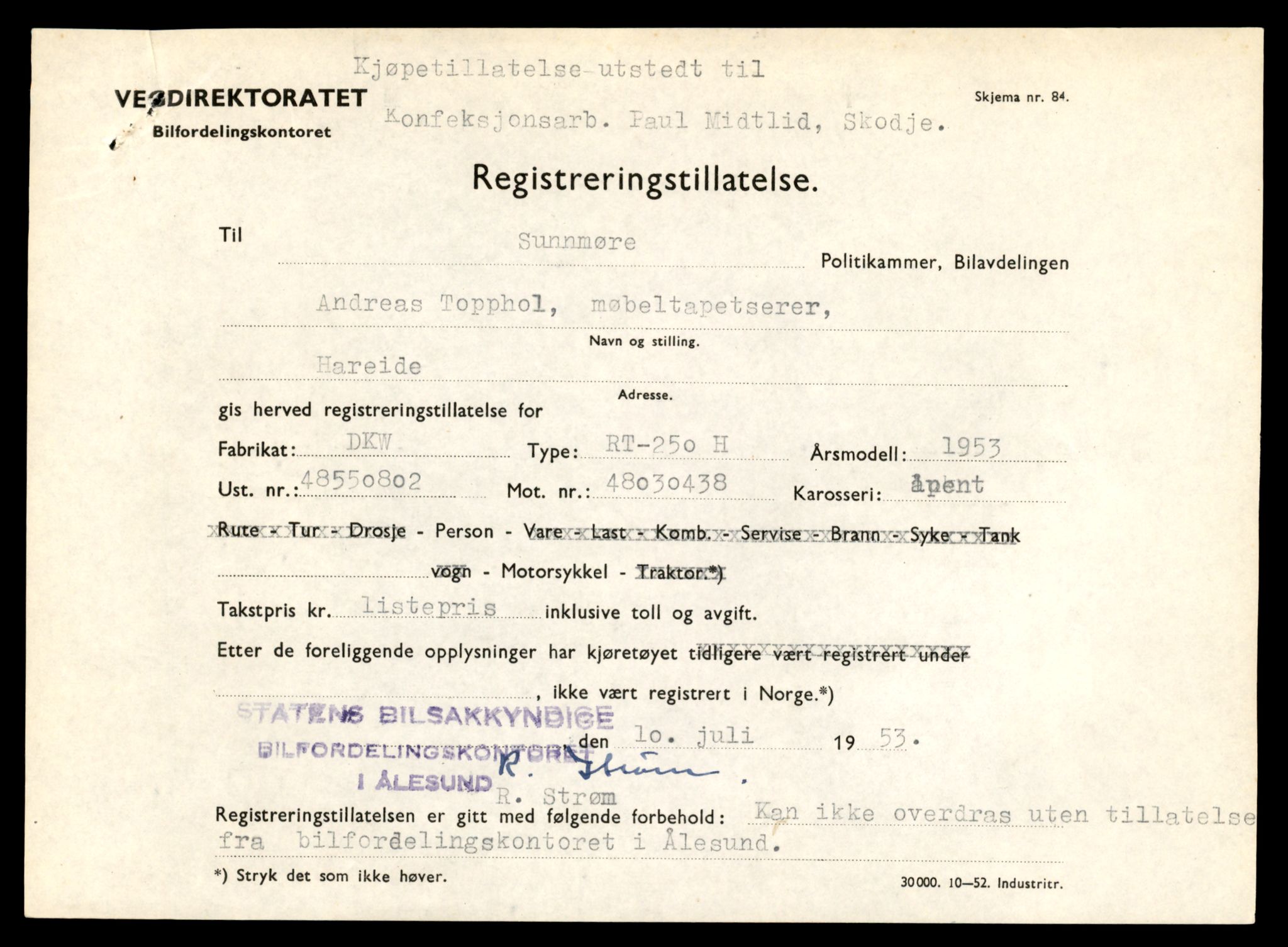 Møre og Romsdal vegkontor - Ålesund trafikkstasjon, AV/SAT-A-4099/F/Fe/L0032: Registreringskort for kjøretøy T 11997 - T 12149, 1927-1998, s. 69