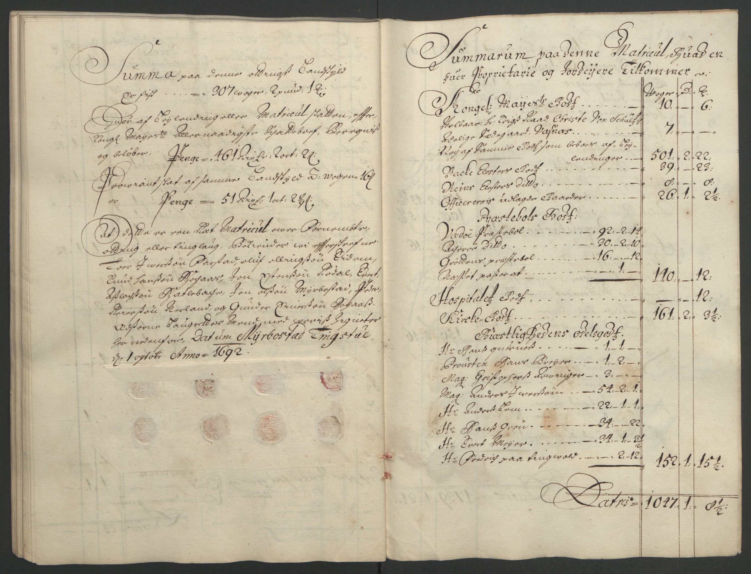Rentekammeret inntil 1814, Reviderte regnskaper, Fogderegnskap, RA/EA-4092/R55/L3650: Fogderegnskap Romsdal, 1692, s. 67