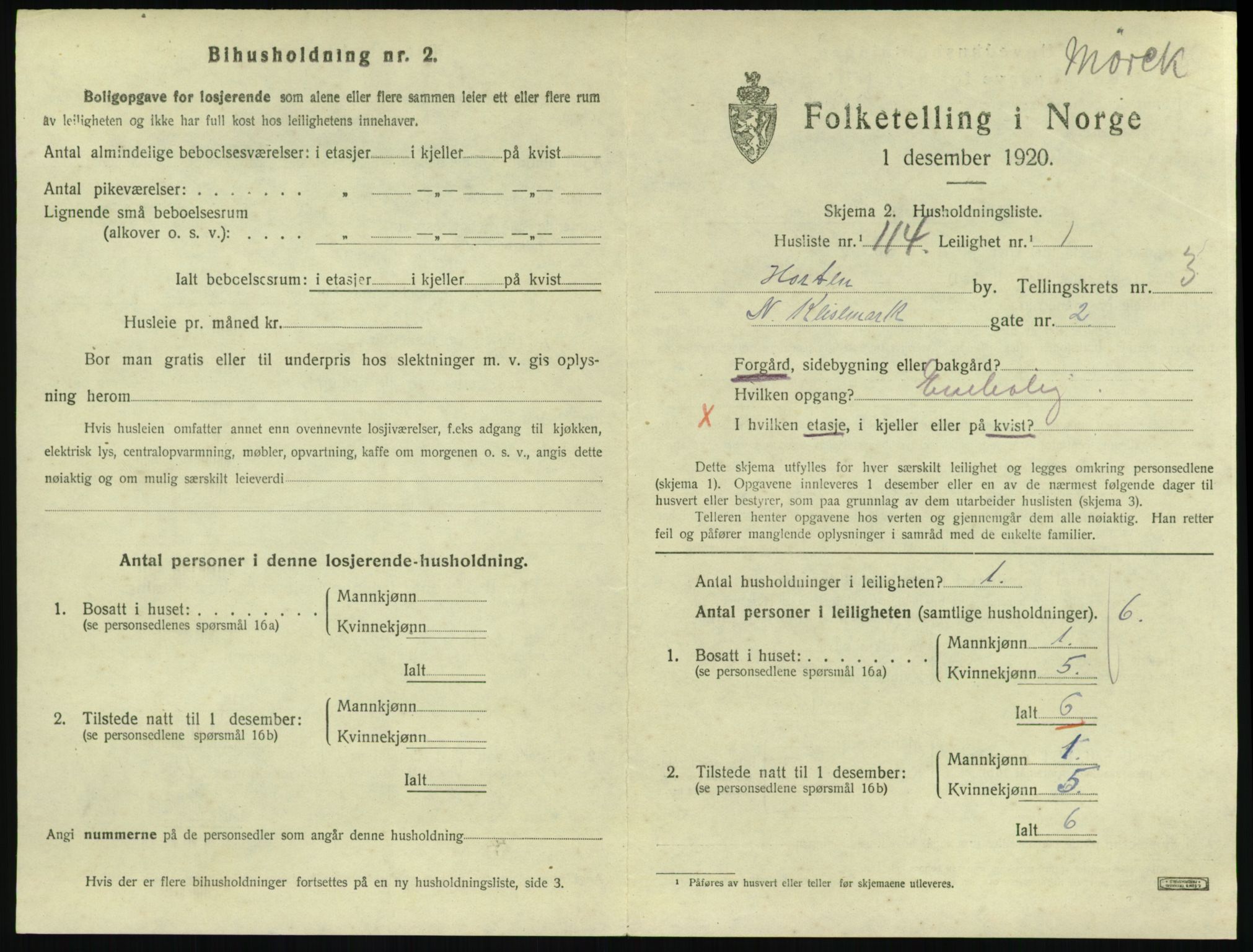SAKO, Folketelling 1920 for 0703 Horten kjøpstad, 1920, s. 4517
