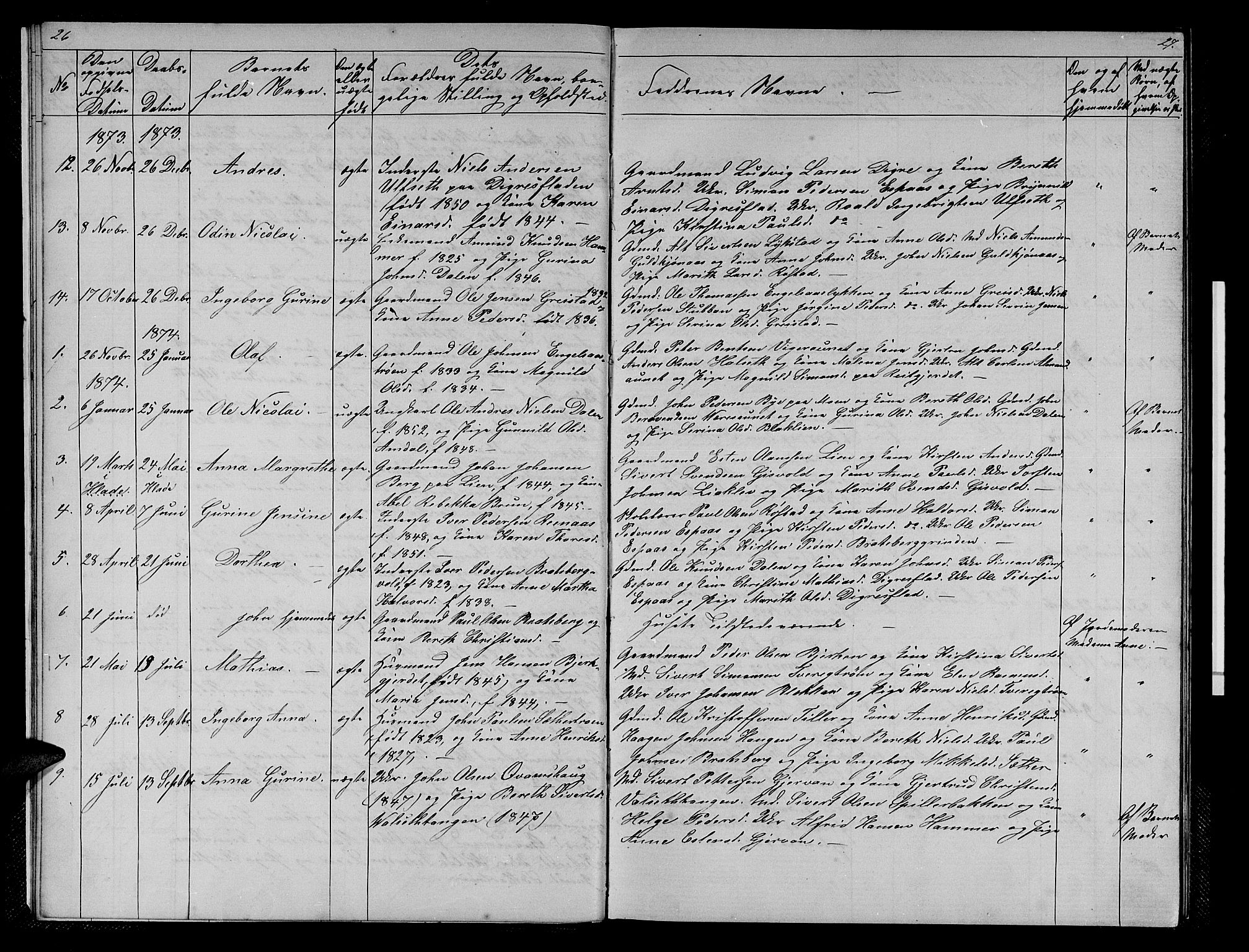 Ministerialprotokoller, klokkerbøker og fødselsregistre - Sør-Trøndelag, AV/SAT-A-1456/608/L0340: Klokkerbok nr. 608C06, 1864-1889, s. 26-27