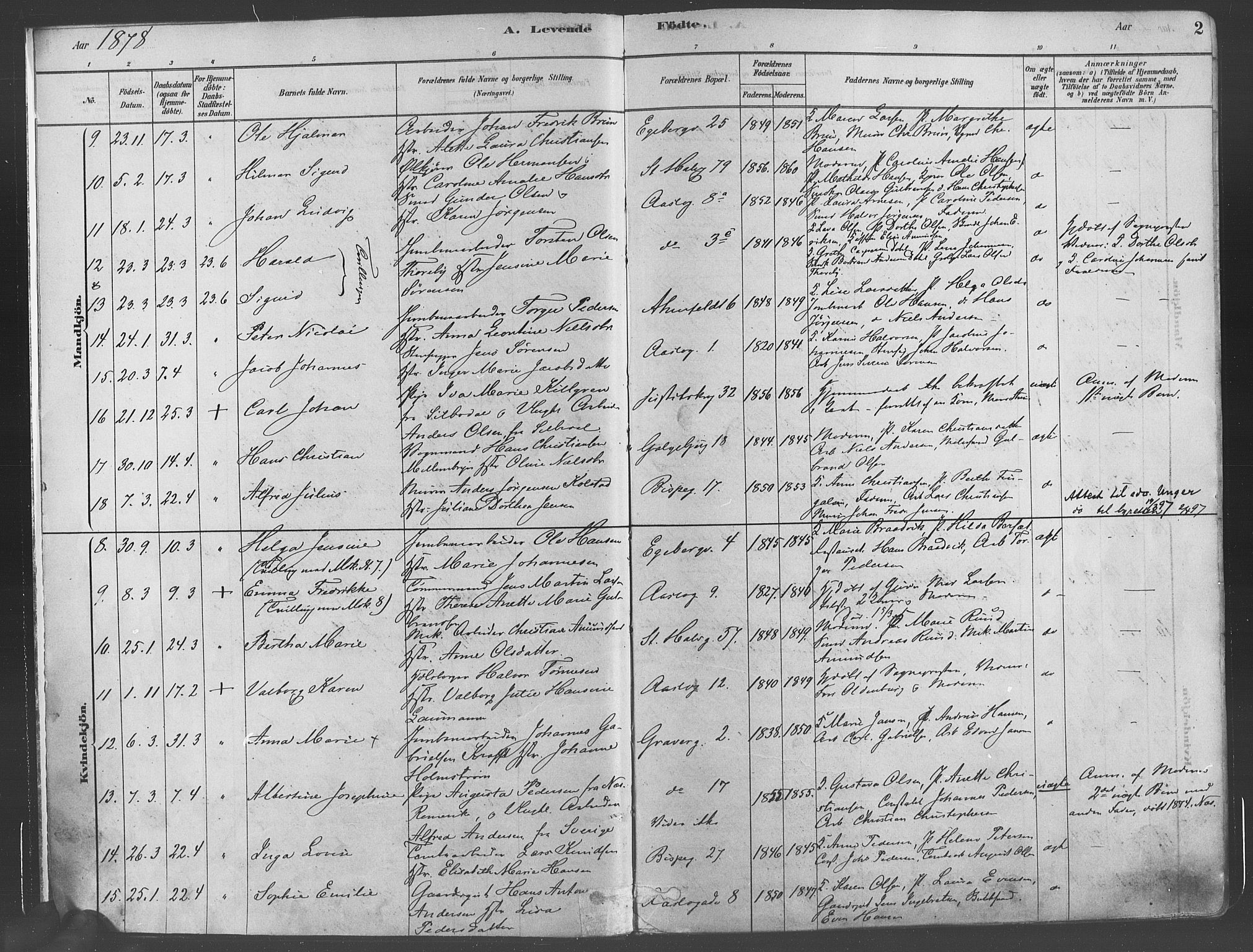 Gamlebyen prestekontor Kirkebøker, AV/SAO-A-10884/F/Fa/L0005: Ministerialbok nr. 5, 1878-1889, s. 2