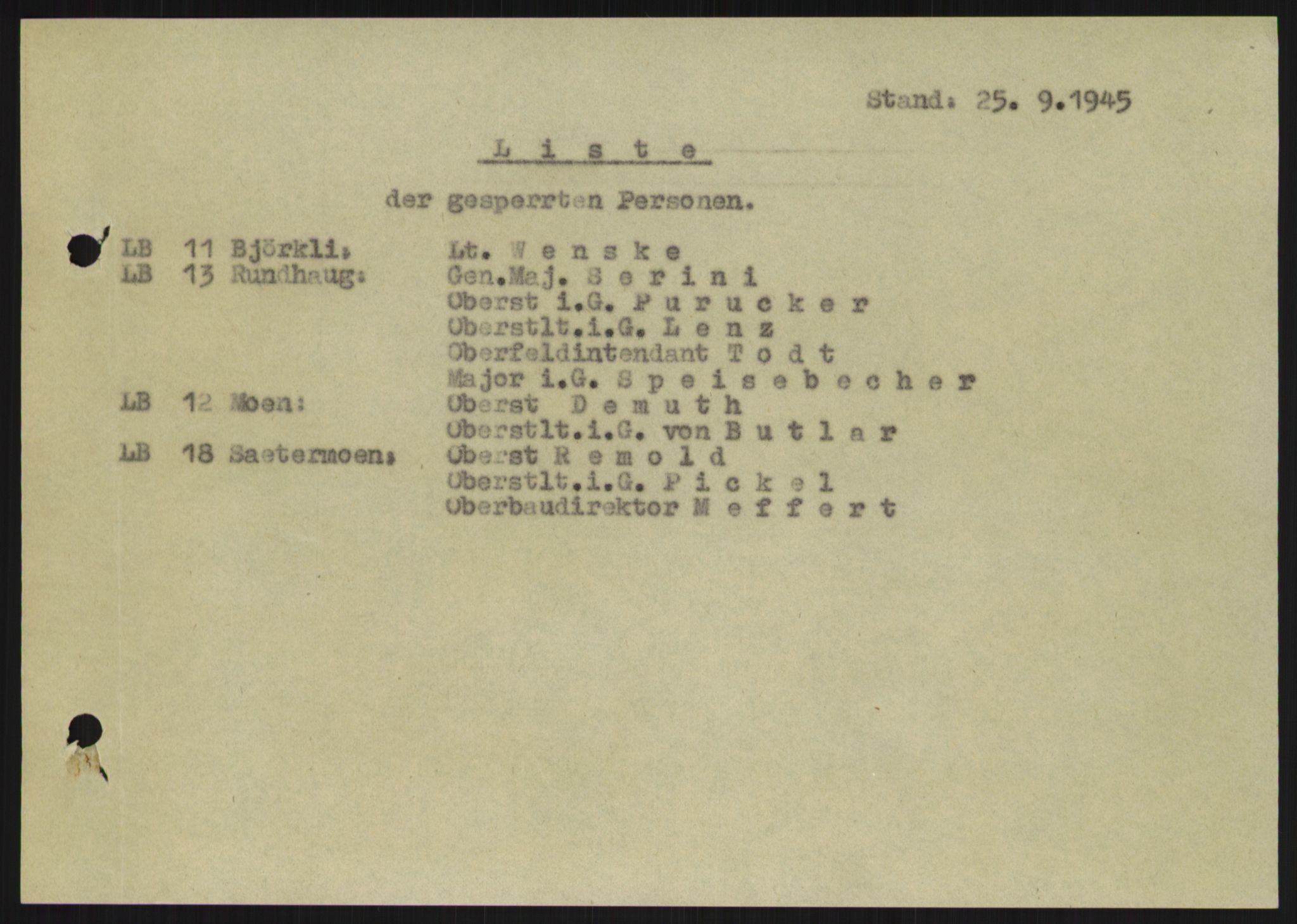 Deutscher Oberbefehlshaber Norwegen (DOBN), AV/RA-RAFA-2197/D/Do/L0253/0003: TAB Gratangen/Bardufoss / Verhaftungen M/16/11, 1945