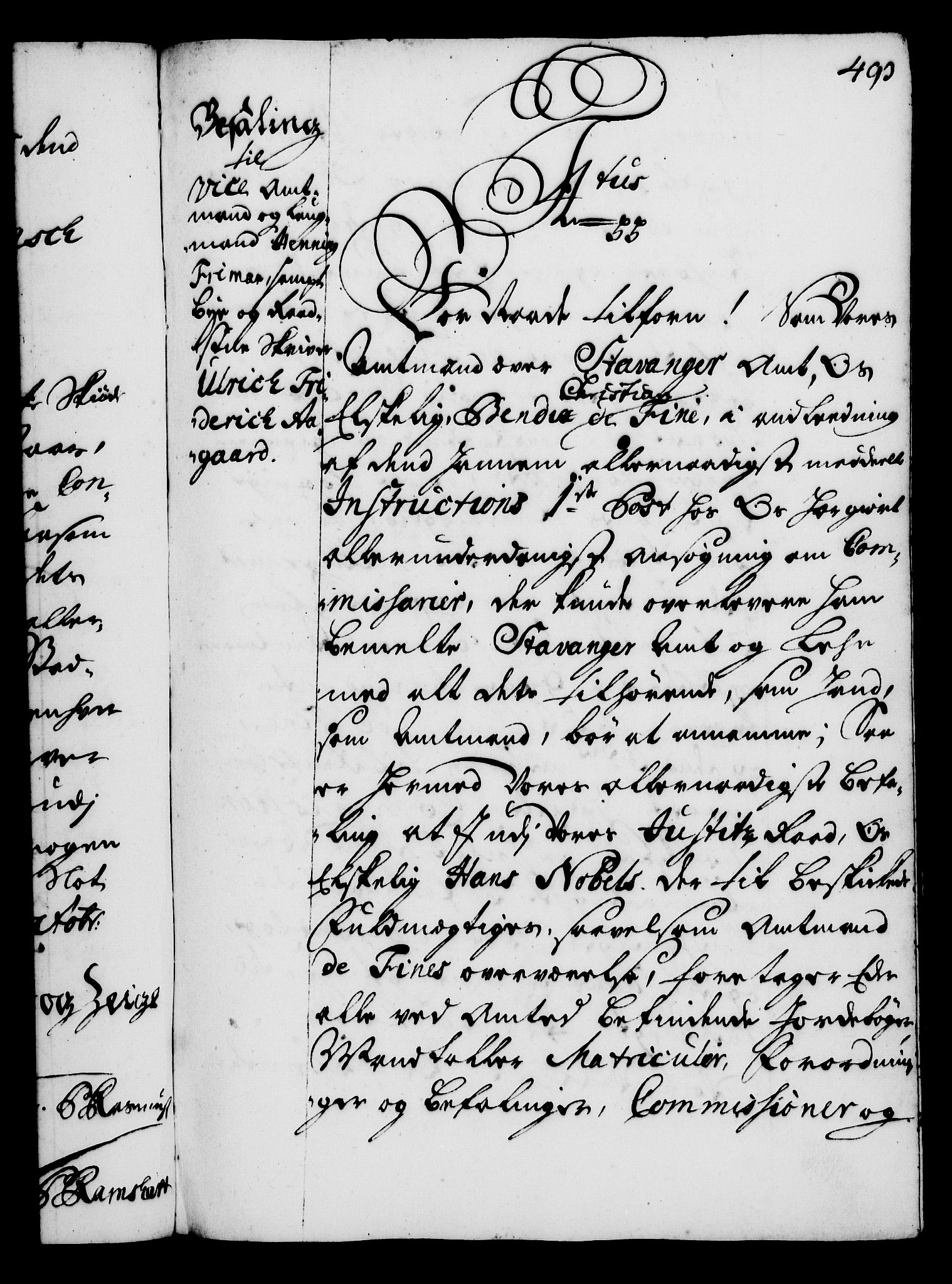 Rentekammeret, Kammerkanselliet, RA/EA-3111/G/Gg/Gga/L0002: Norsk ekspedisjonsprotokoll med register (merket RK 53.2), 1723-1727, s. 493