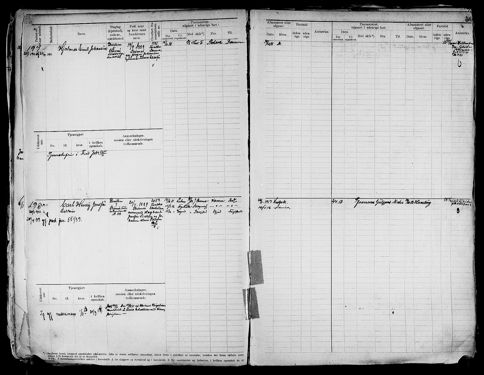 Drammen innrulleringsdistrikt, SAKO/A-781/F/Fd/L0003: Maskinist- og fyrbøterrulle, 1904-1948, s. 52