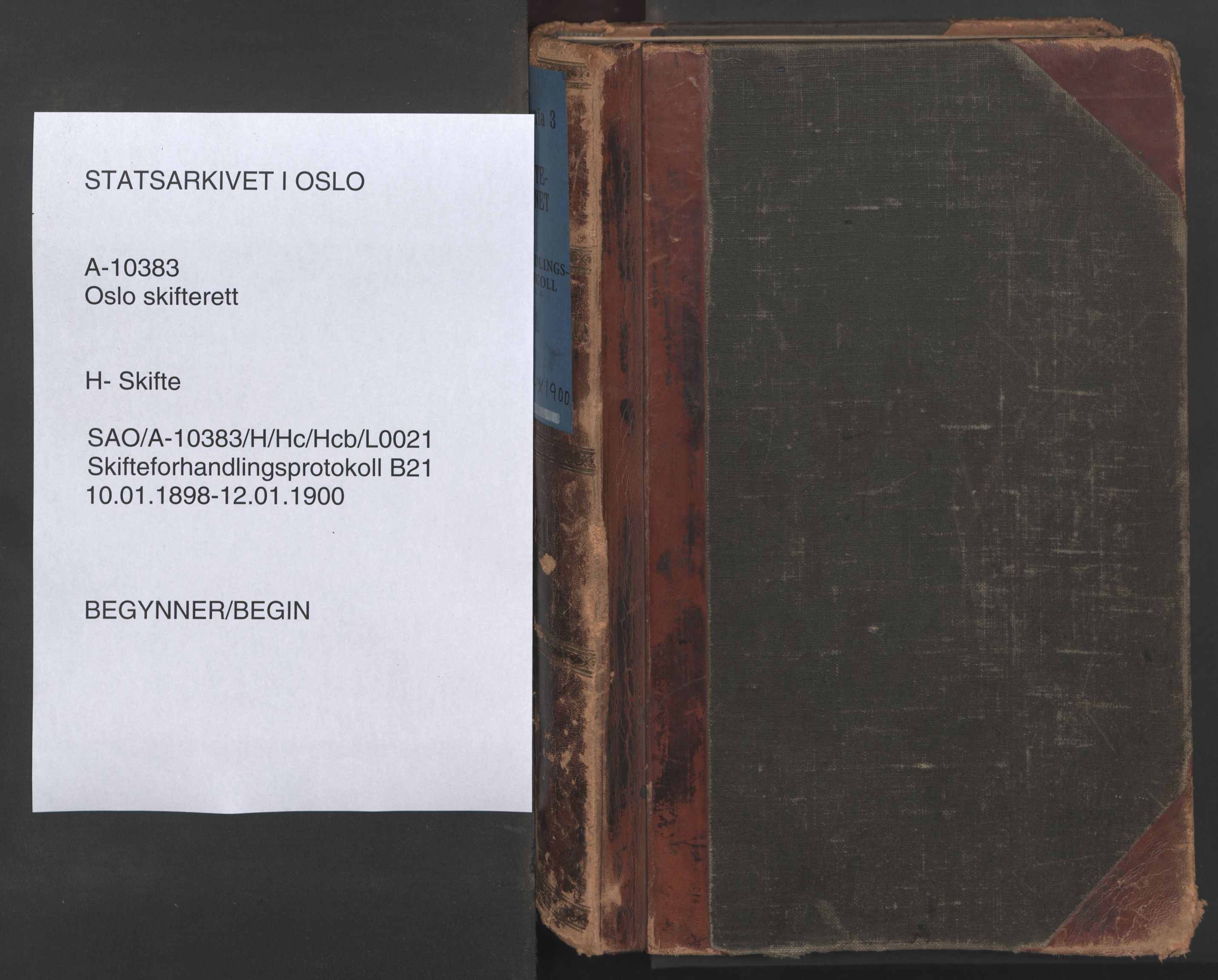 Oslo skifterett, SAO/A-10383/H/Hc/Hcb/L0021: Skifteforhandlingsprotokoll, 1898-1900