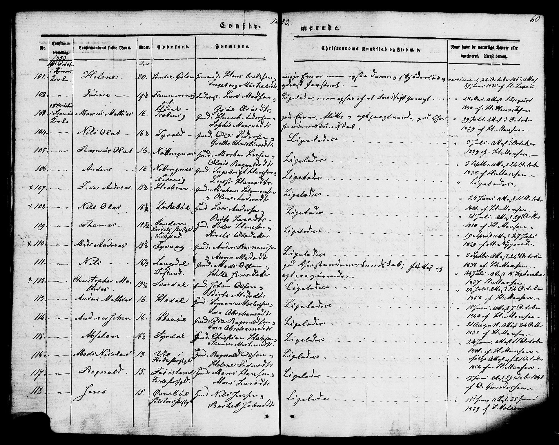 Kinn sokneprestembete, AV/SAB-A-80801/H/Haa/Haaa/L0007: Ministerialbok nr. A 7, 1841-1858, s. 60
