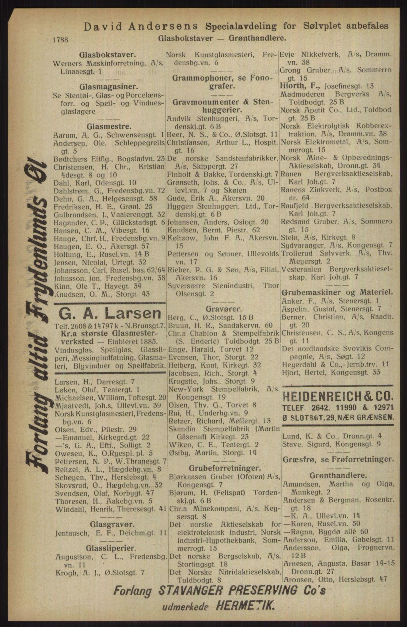 Kristiania/Oslo adressebok, PUBL/-, 1914, s. 1788