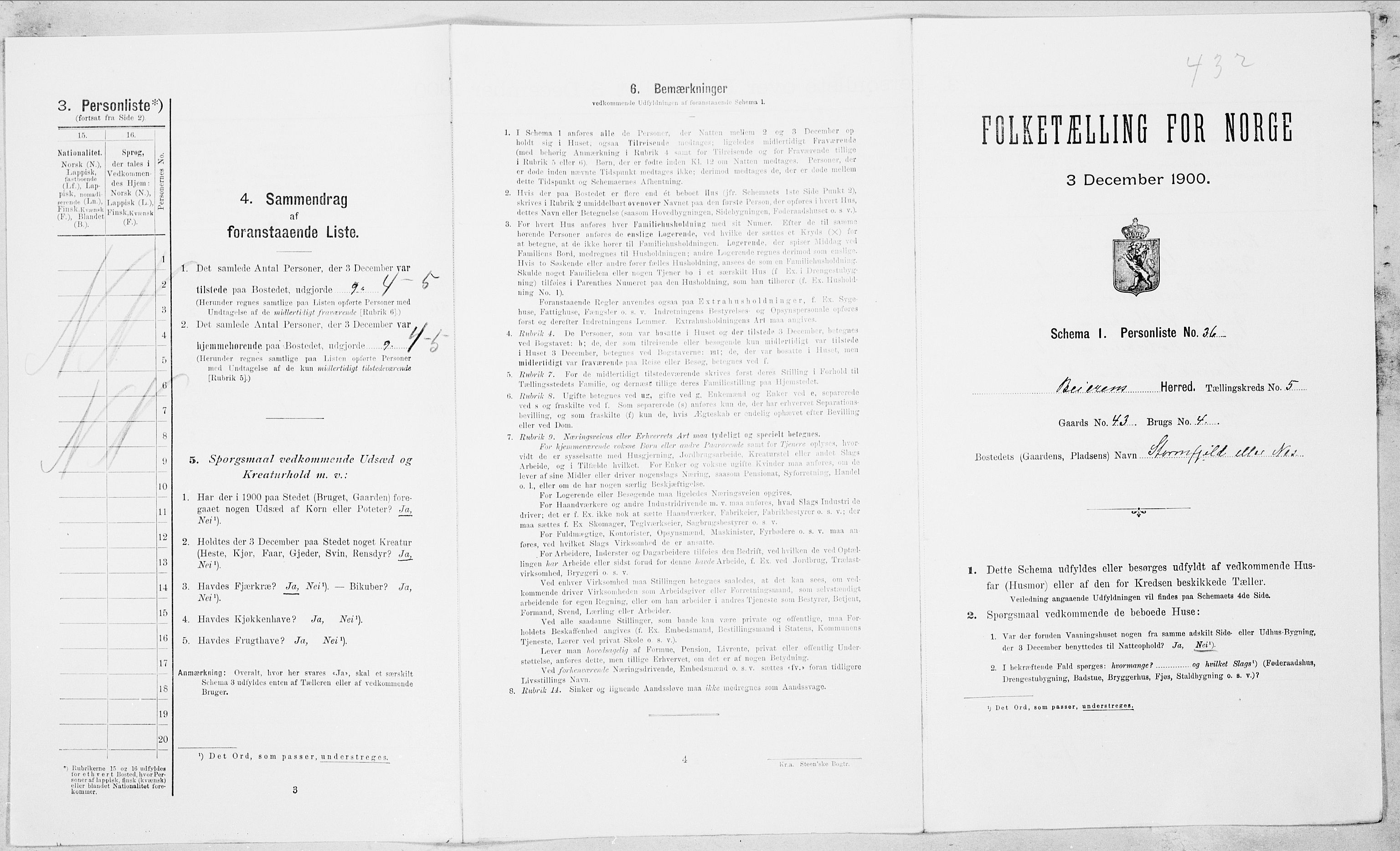 SAT, Folketelling 1900 for 1839 Beiarn herred, 1900, s. 396