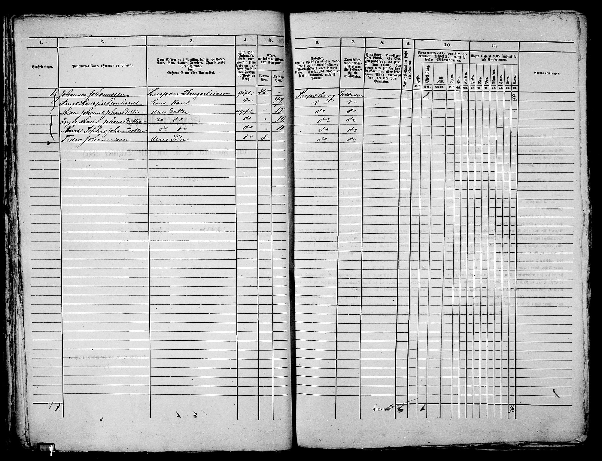 RA, Folketelling 1865 for 0102P Sarpsborg prestegjeld, 1865, s. 48