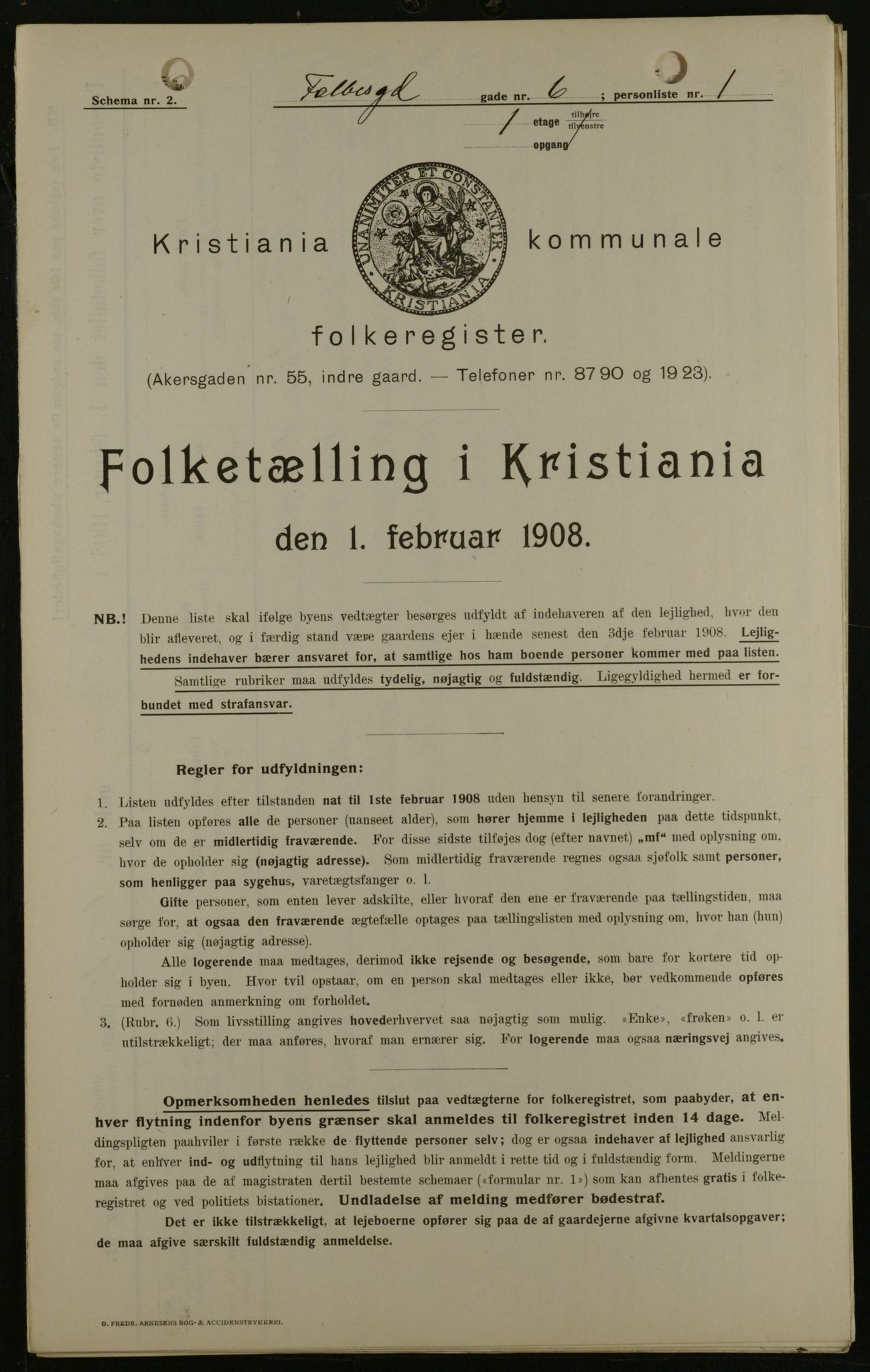 OBA, Kommunal folketelling 1.2.1908 for Kristiania kjøpstad, 1908, s. 21061