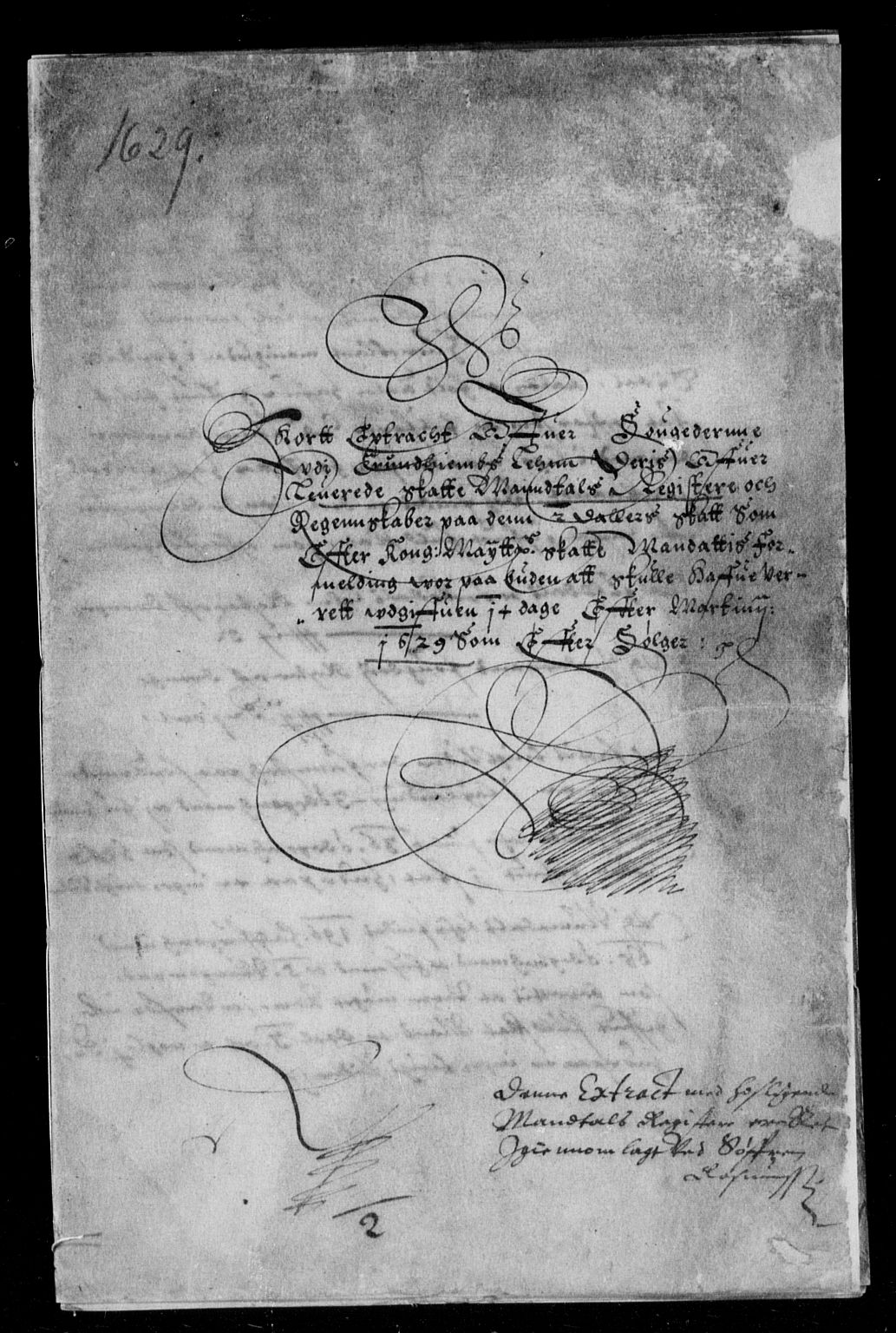 Rentekammeret inntil 1814, Reviderte regnskaper, Lensregnskaper, AV/RA-EA-5023/R/Rb/Rbw/L0042: Trondheim len, 1629-1630