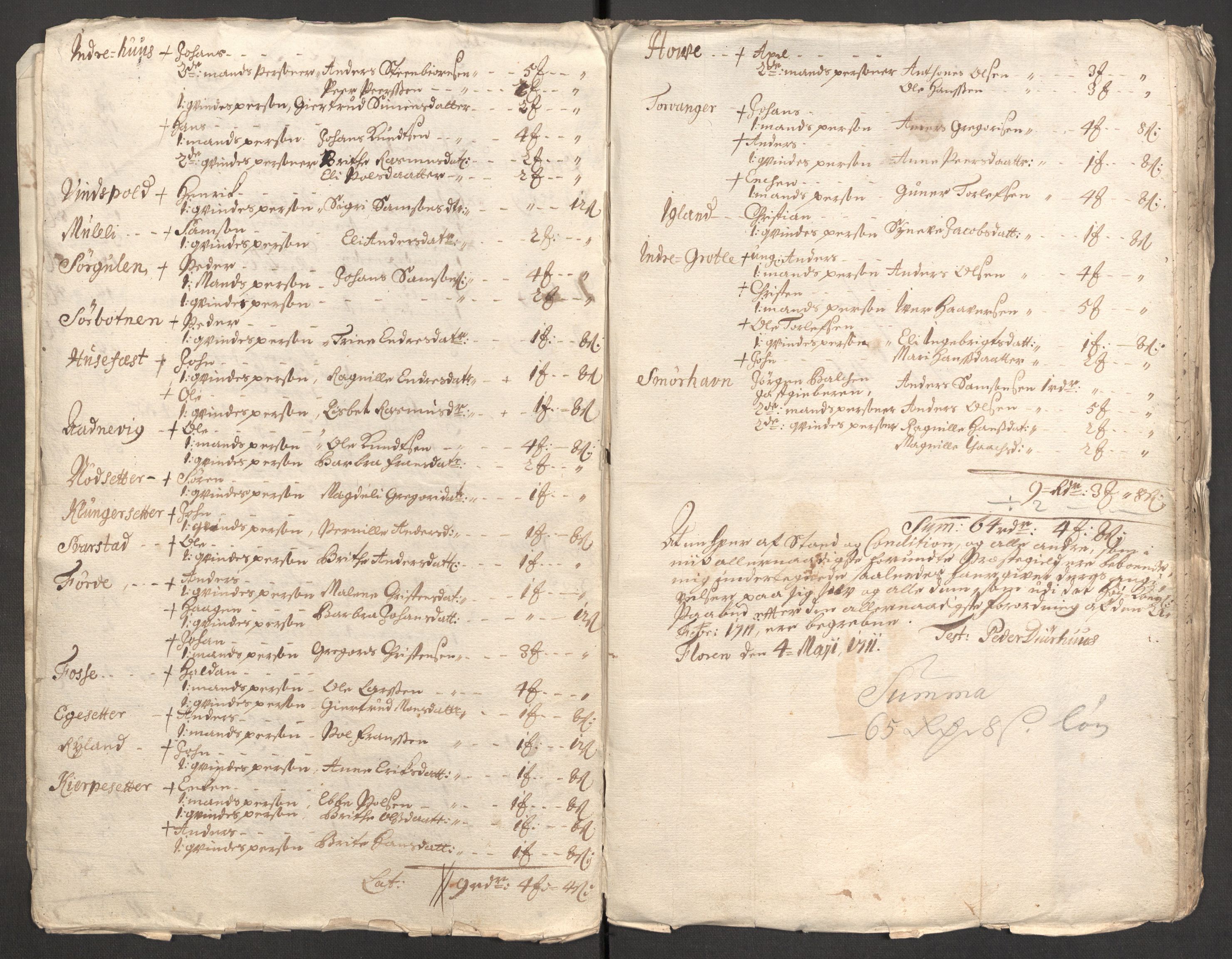 Rentekammeret inntil 1814, Reviderte regnskaper, Fogderegnskap, AV/RA-EA-4092/R53/L3434: Fogderegnskap Sunn- og Nordfjord, 1711, s. 89