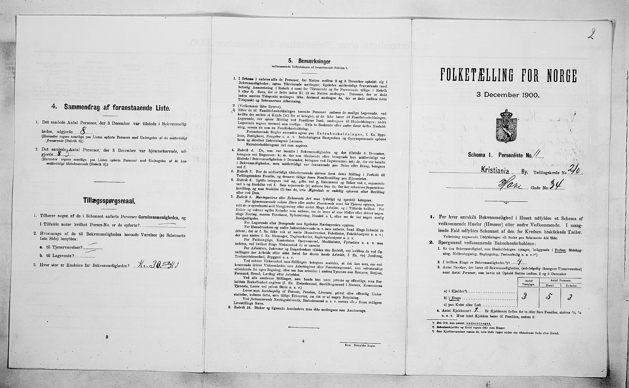 SAO, Folketelling 1900 for 0301 Kristiania kjøpstad, 1900, s. 33912