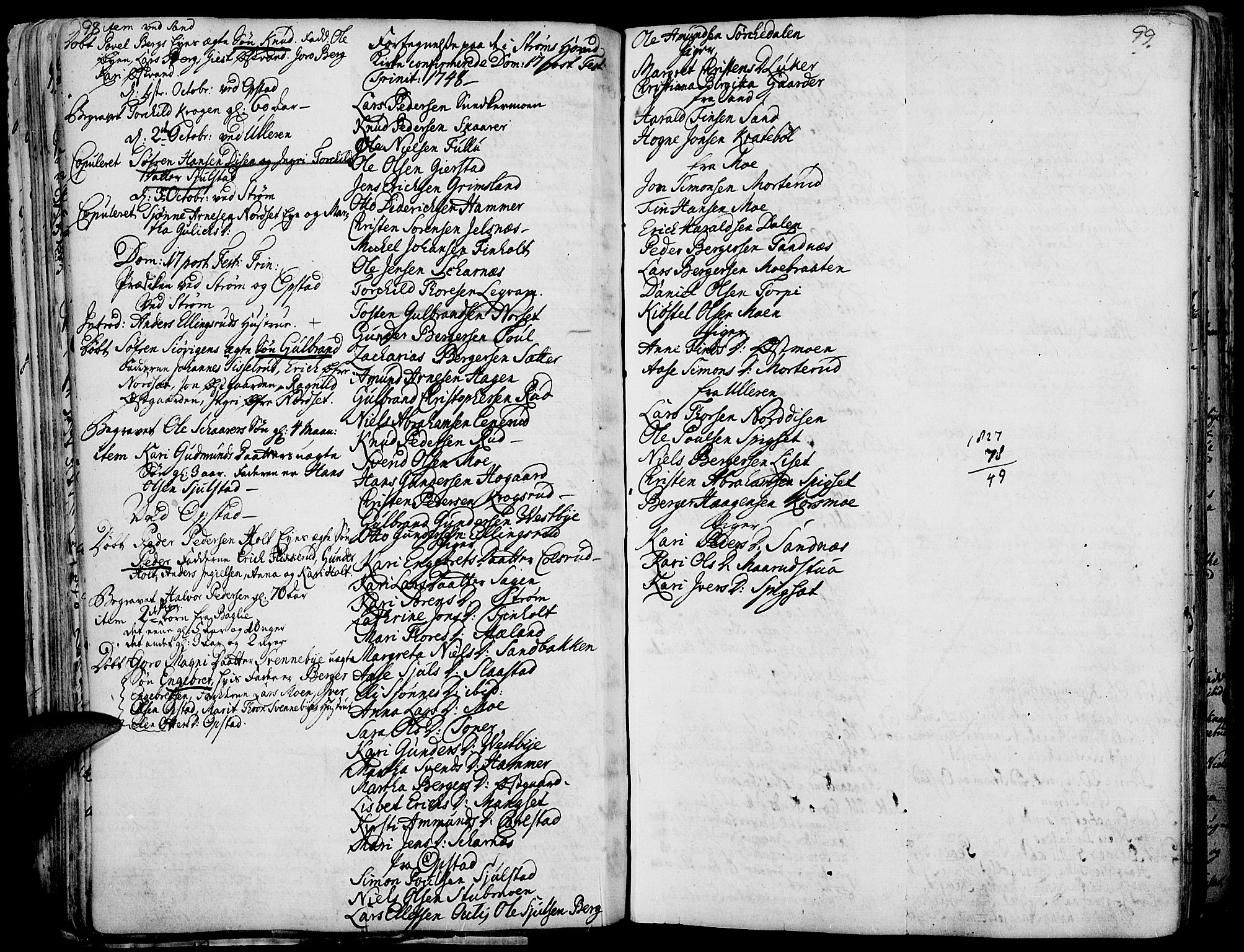 Strøm-Odalen prestekontor, AV/SAH-PREST-028/H/Ha/Haa/L0003: Ministerialbok nr. 3, 1741-1803, s. 98-99
