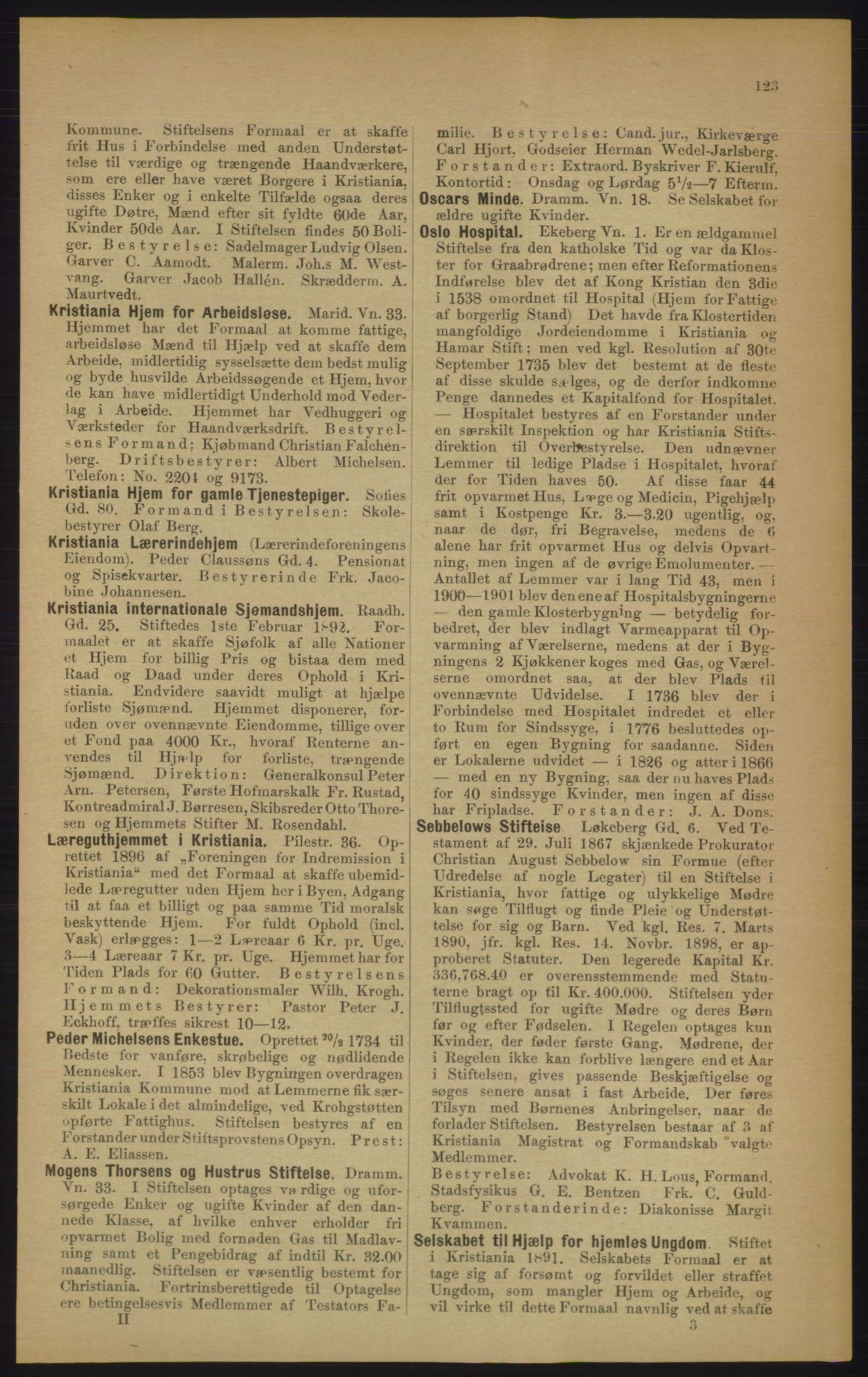 Kristiania/Oslo adressebok, PUBL/-, 1906, s. 123