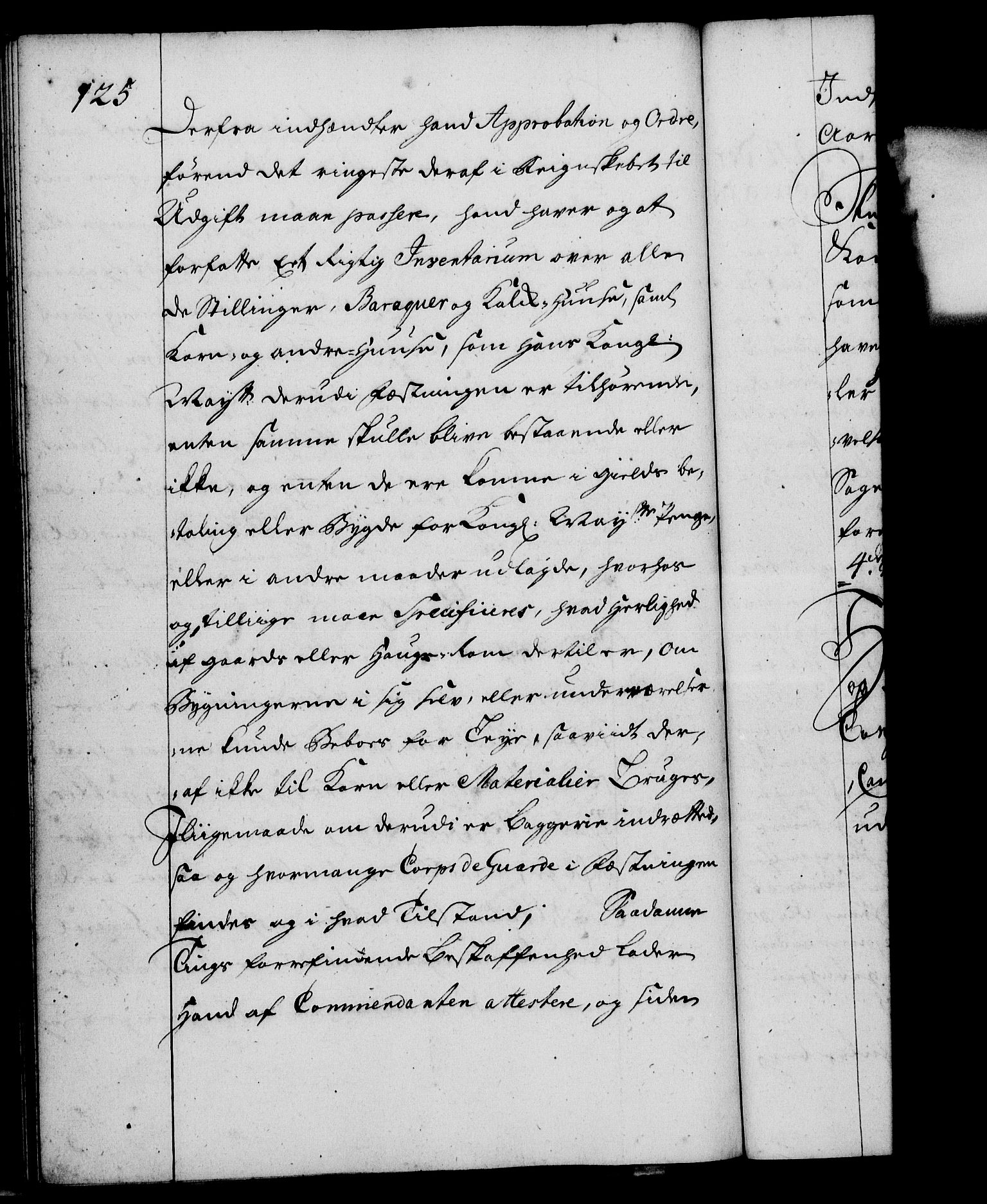 Rentekammeret, Kammerkanselliet, RA/EA-3111/G/Gg/Ggi/L0002: Norsk instruksjonsprotokoll med register (merket RK 53.35), 1729-1751, s. 125