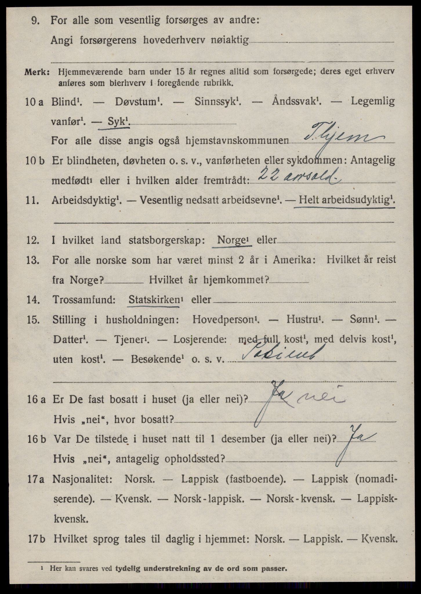 SAT, Folketelling 1920 for 1612 Hemne herred, 1920, s. 6097