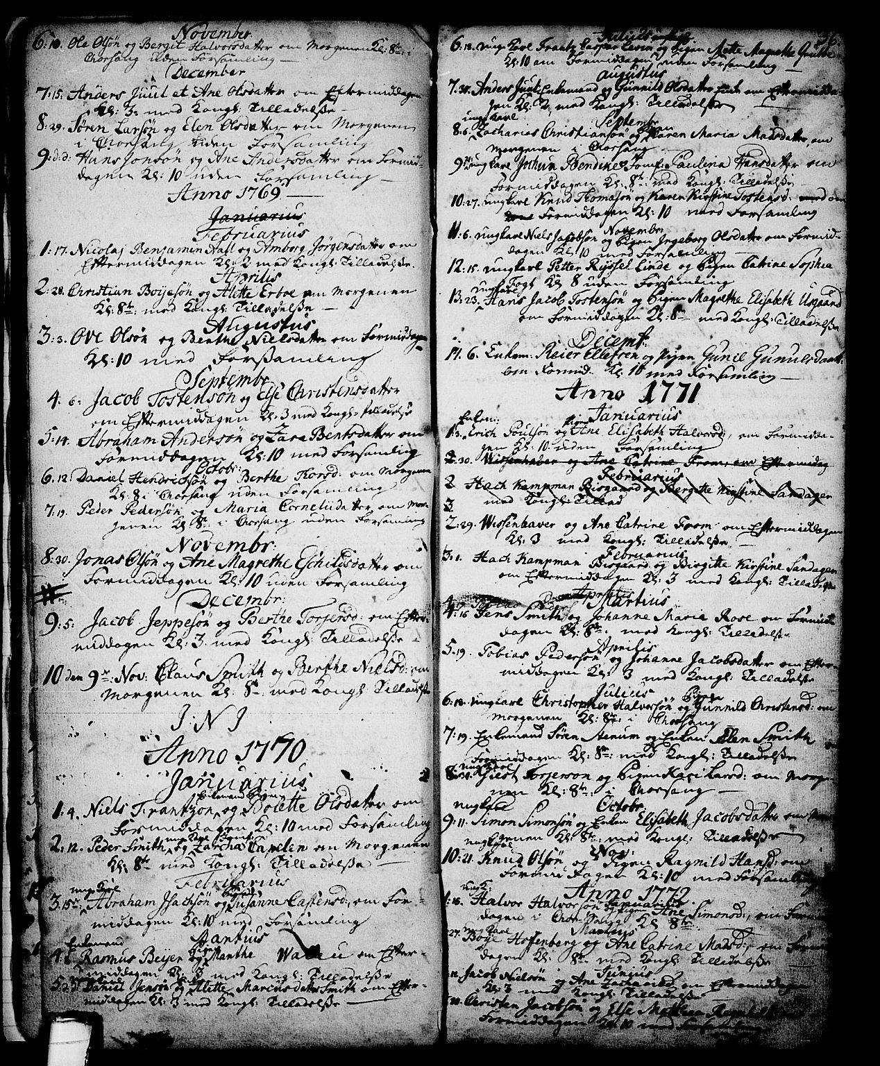 Skien kirkebøker, AV/SAKO-A-302/G/Ga/L0001: Klokkerbok nr. 1, 1756-1791, s. 36