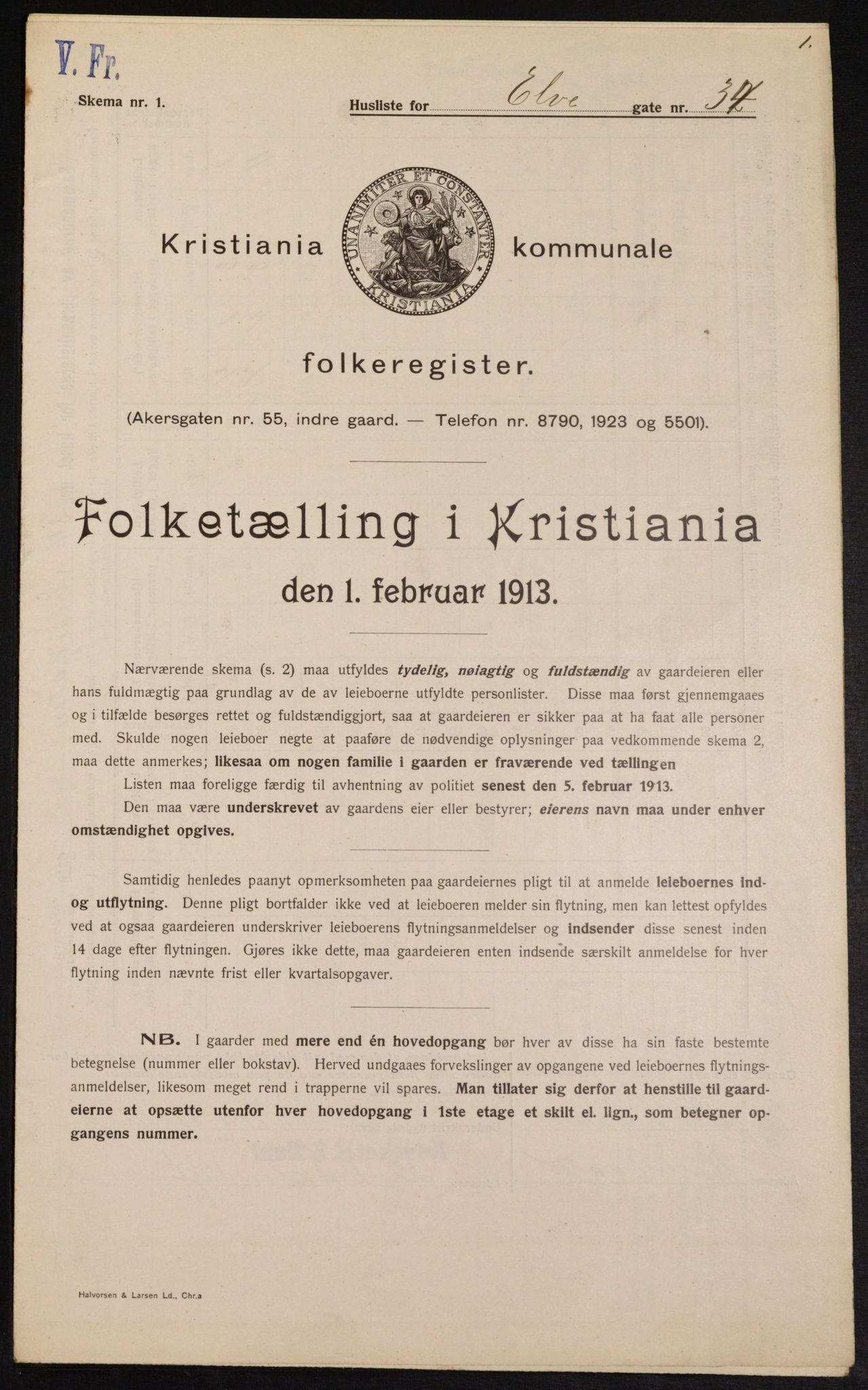 OBA, Kommunal folketelling 1.2.1913 for Kristiania, 1913, s. 21094