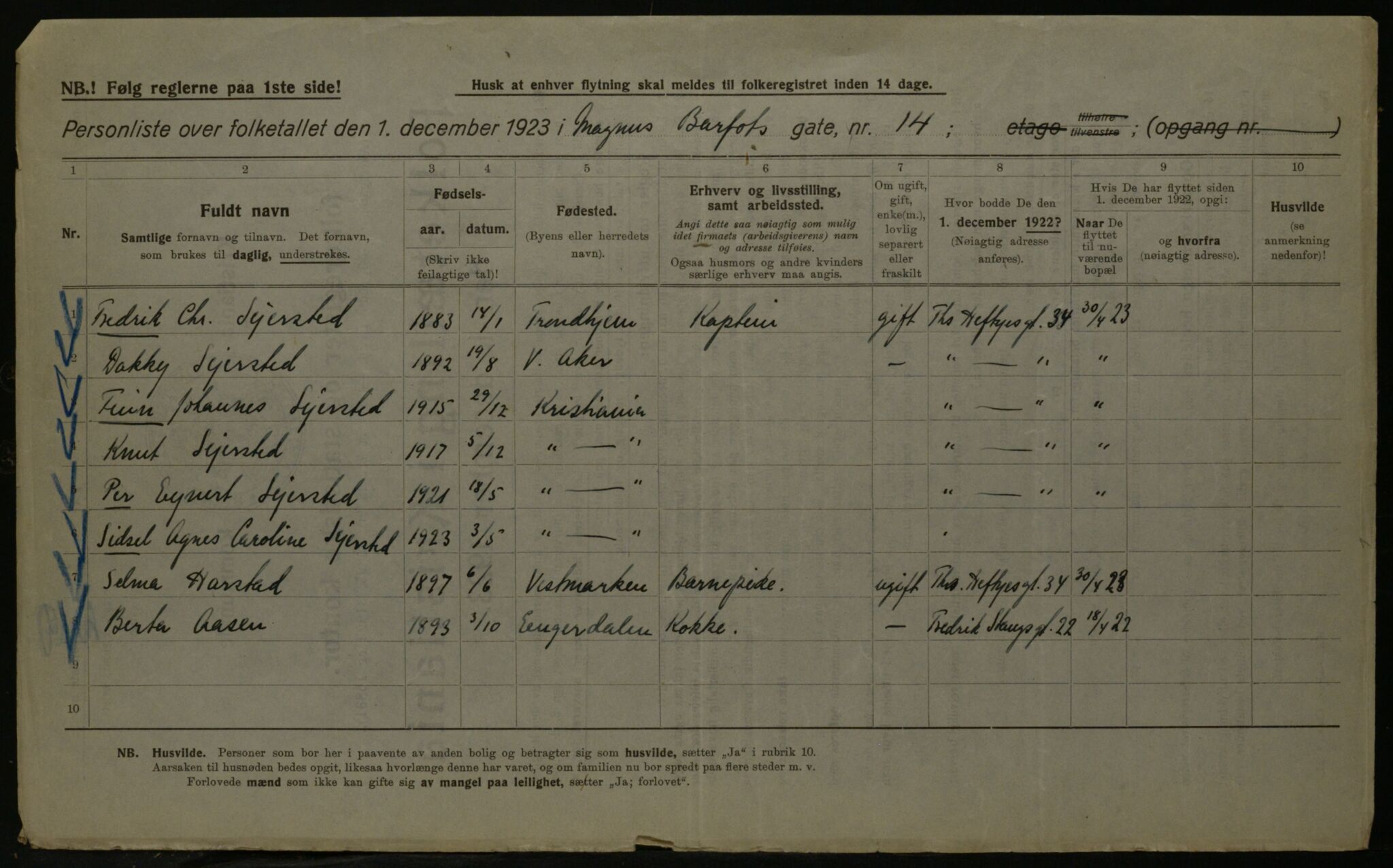 OBA, Kommunal folketelling 1.12.1923 for Kristiania, 1923, s. 65670